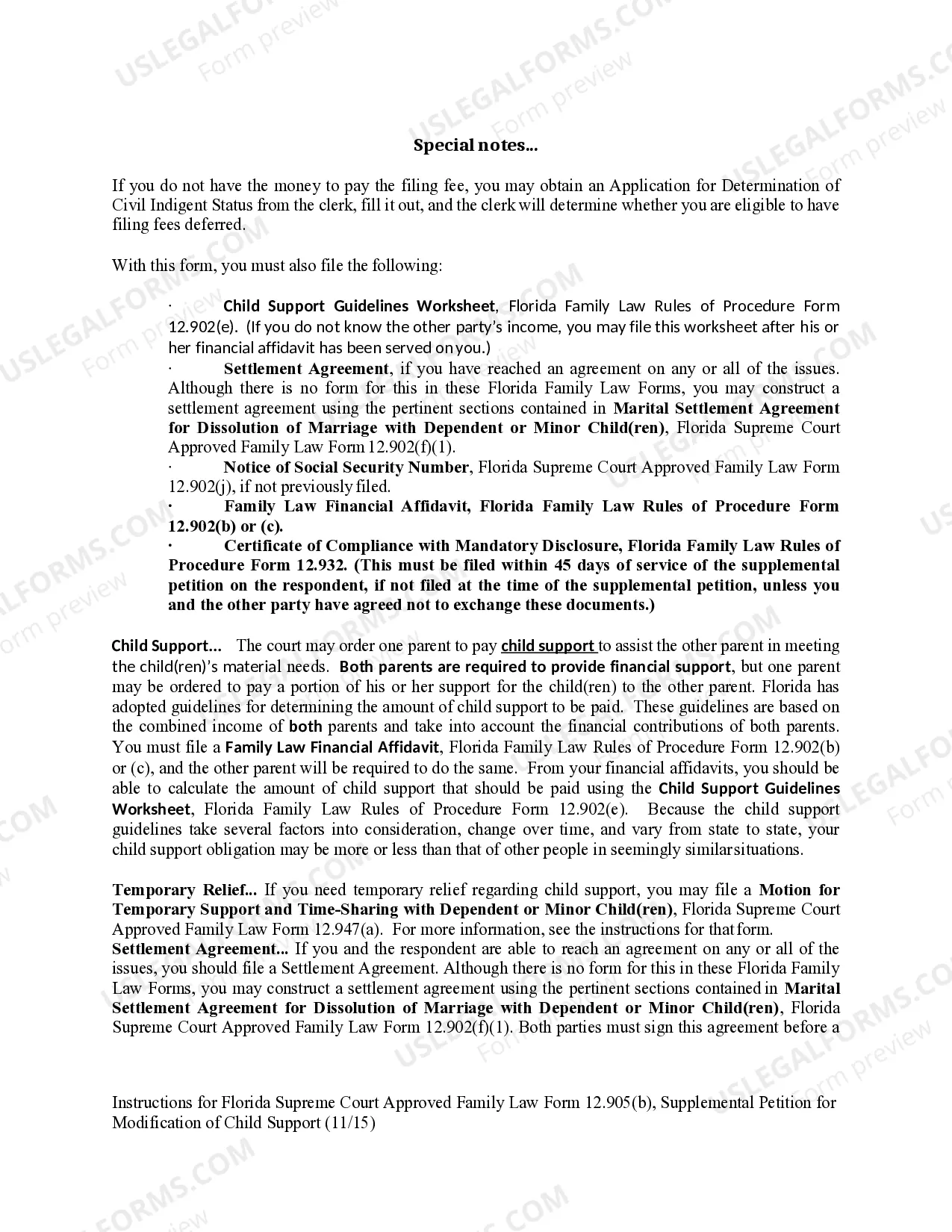 Preview Supplemental Petition for Modification of Child Support
