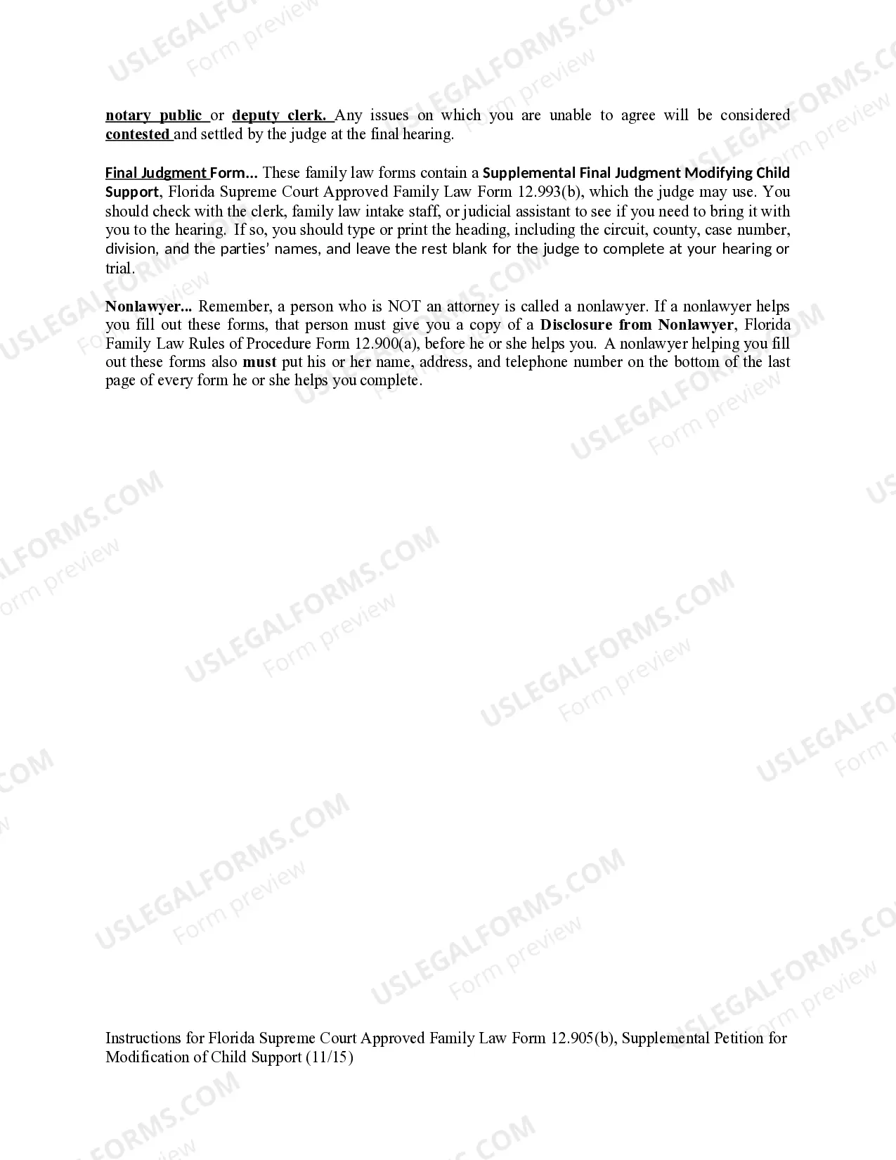 Preview Supplemental Petition for Modification of Child Support