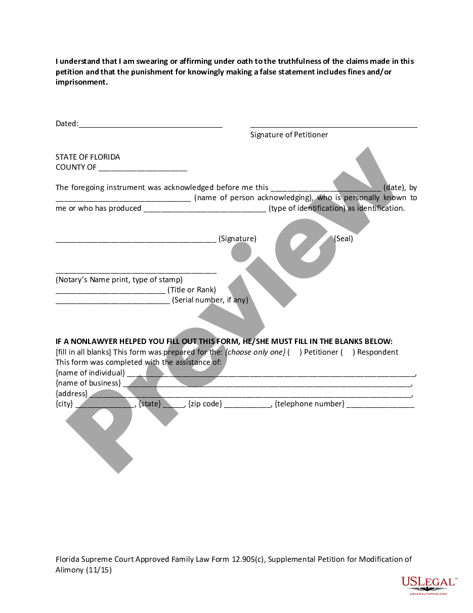 page 6 Supplemental Petition for Modification of Alimony preview