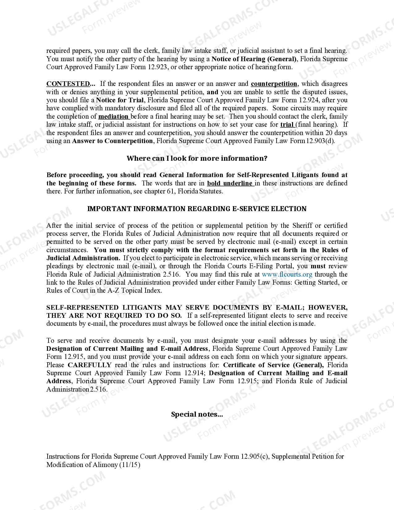 Preview Supplemental Petition for Modification of Alimony