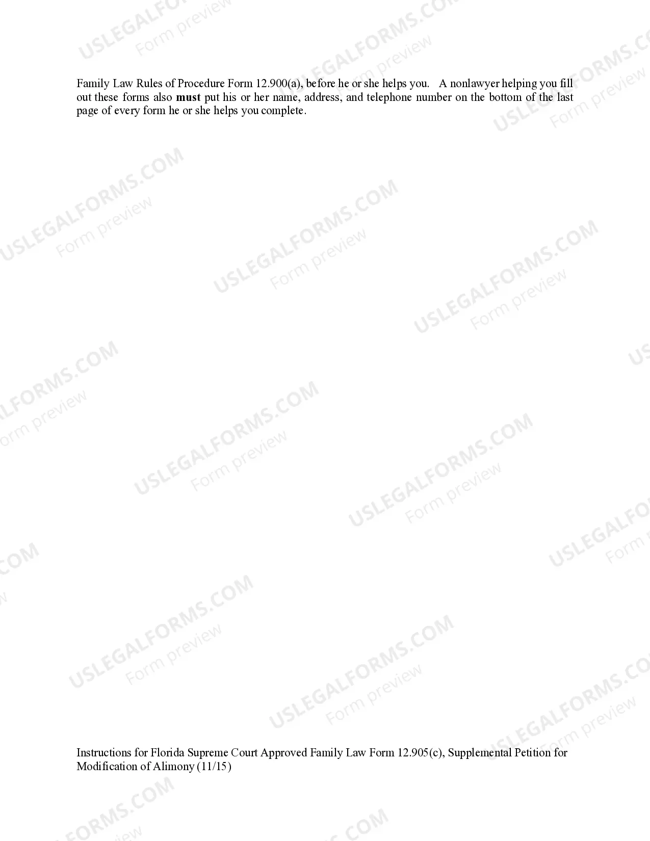 Preview Supplemental Petition for Modification of Alimony