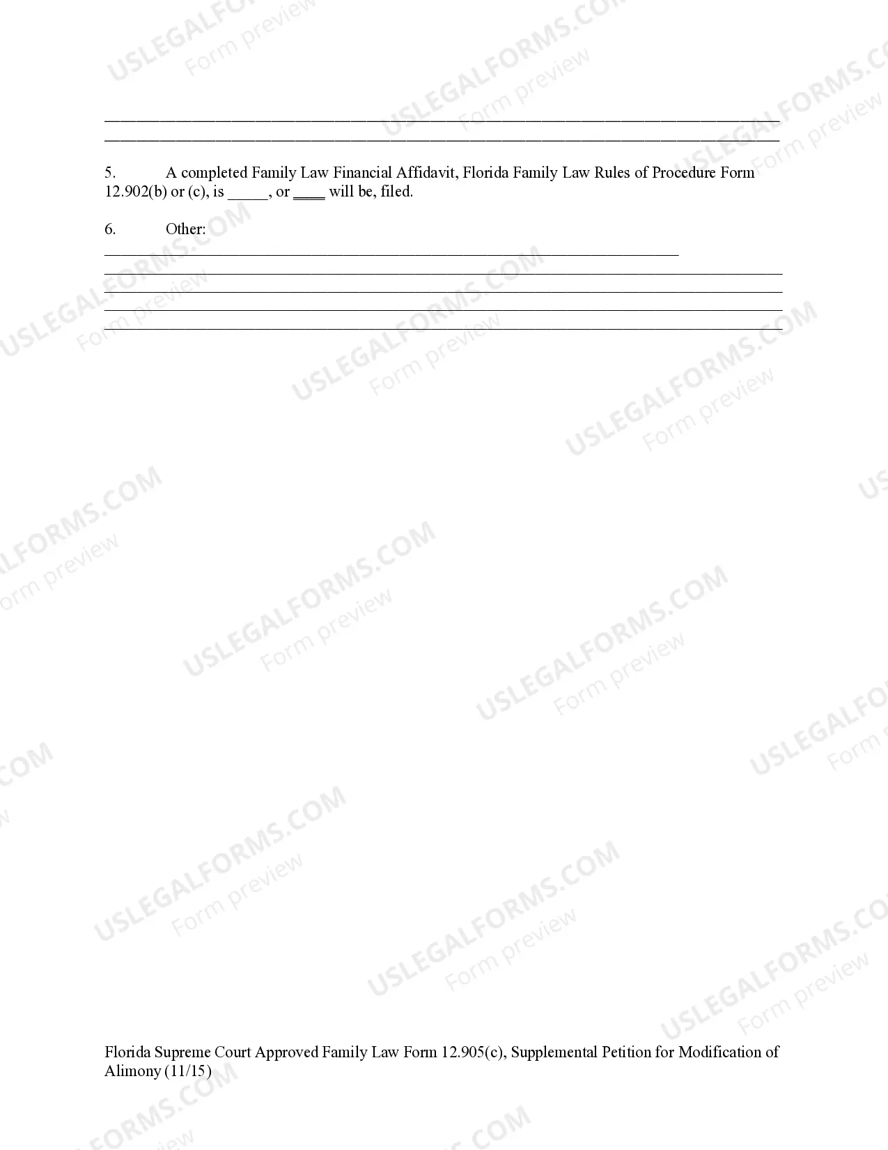 Preview Supplemental Petition for Modification of Alimony