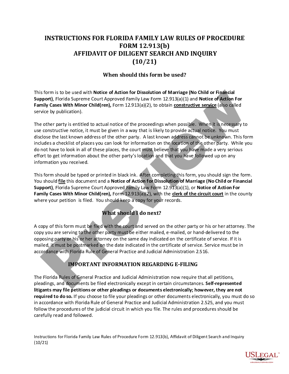 page 0 Affidavit of Diligent Search and Inquiry preview
