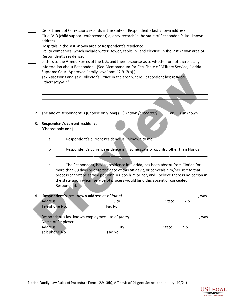 form Affidavit of Diligent Search and Inquiry preview