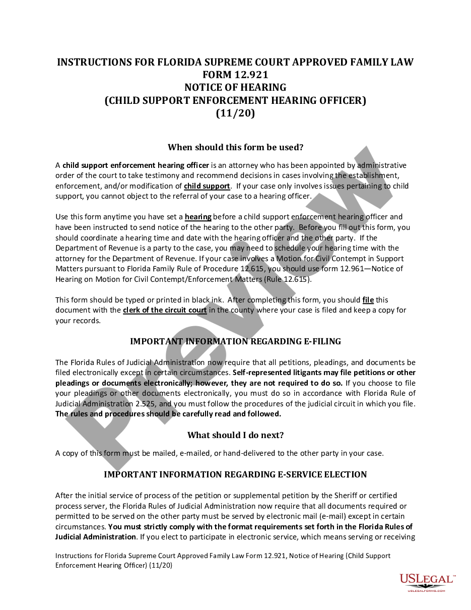 page 0 Notice of Hearing - Child Support Enforcement Hearing Officer preview