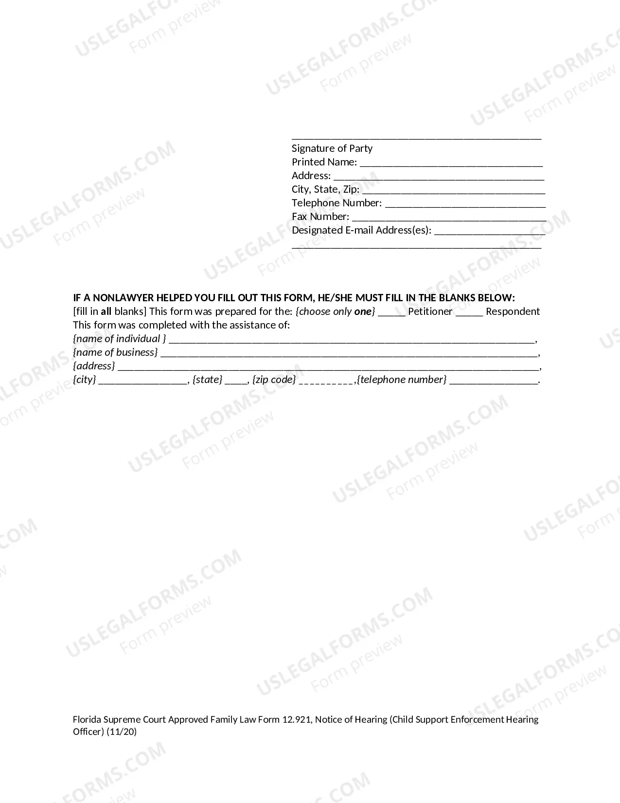 Preview Notice of Hearing - Child Support Enforcement Hearing Officer
