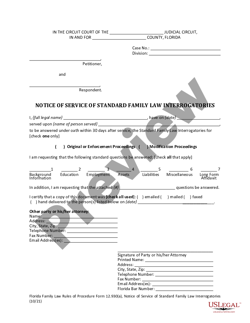 port-st-lucie-florida-notice-of-service-of-standard-family-law