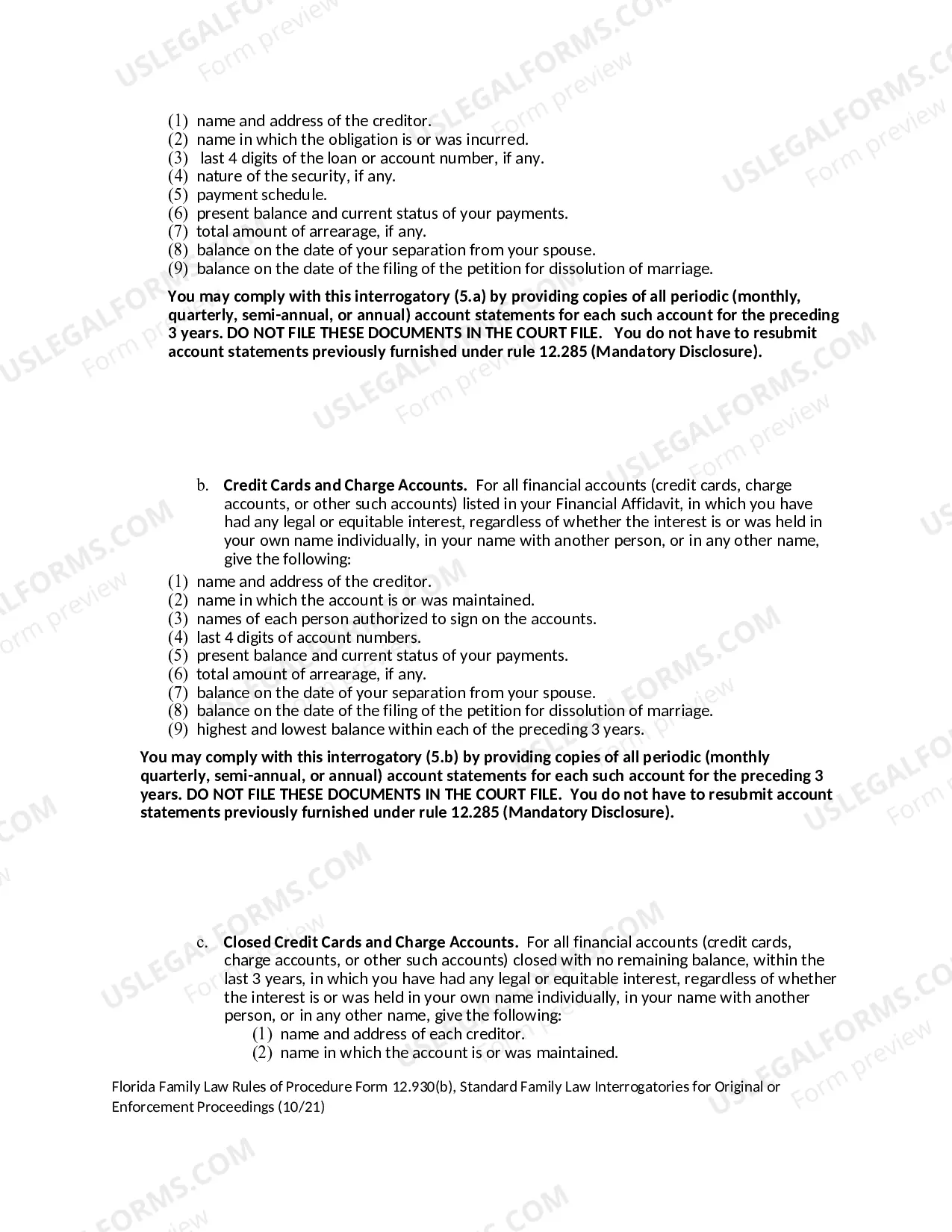 Preview Standard Family Law Interrogatories for Original or Enforcement Proceedings