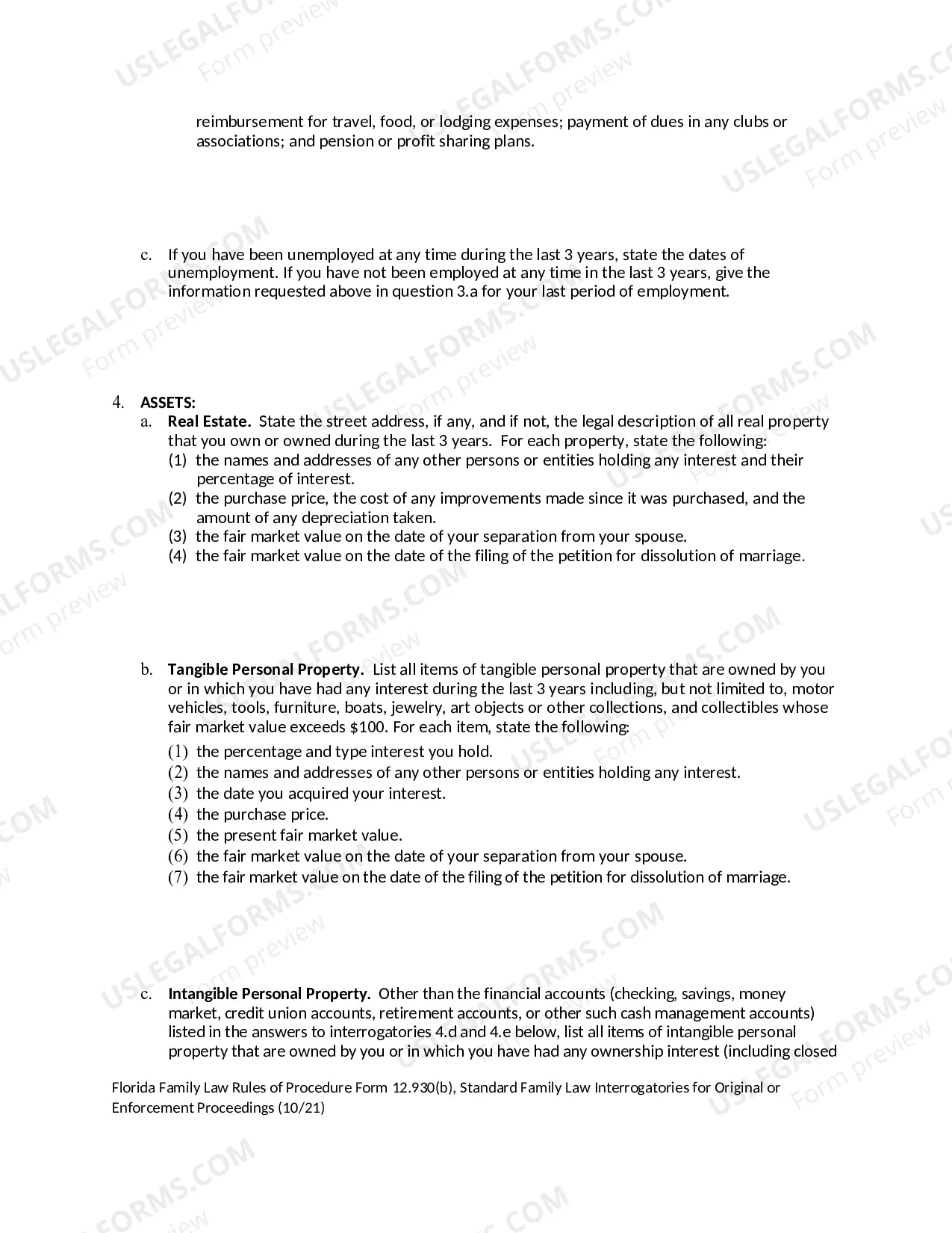 Preview Standard Family Law Interrogatories for Original or Enforcement Proceedings