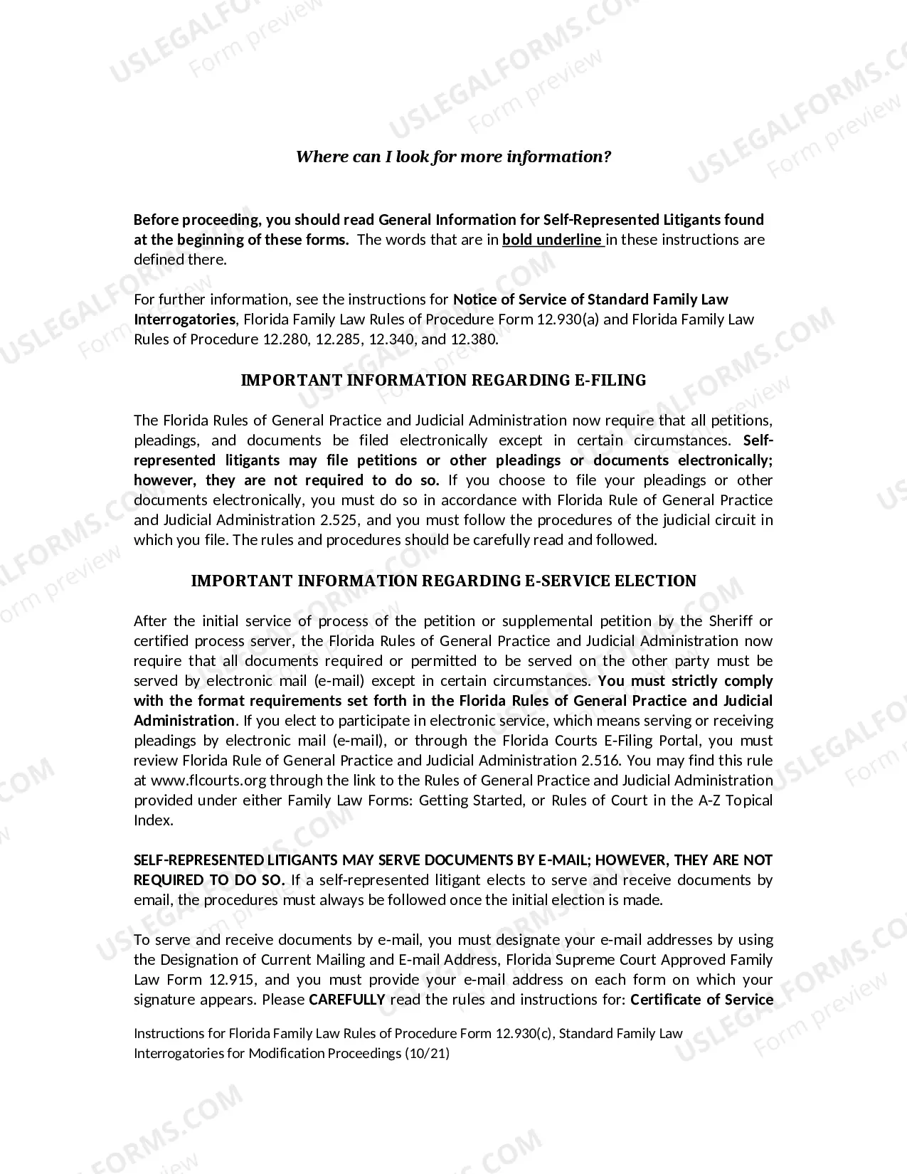 Preview Standard Family Law Interrogatories for Modification Proceedings