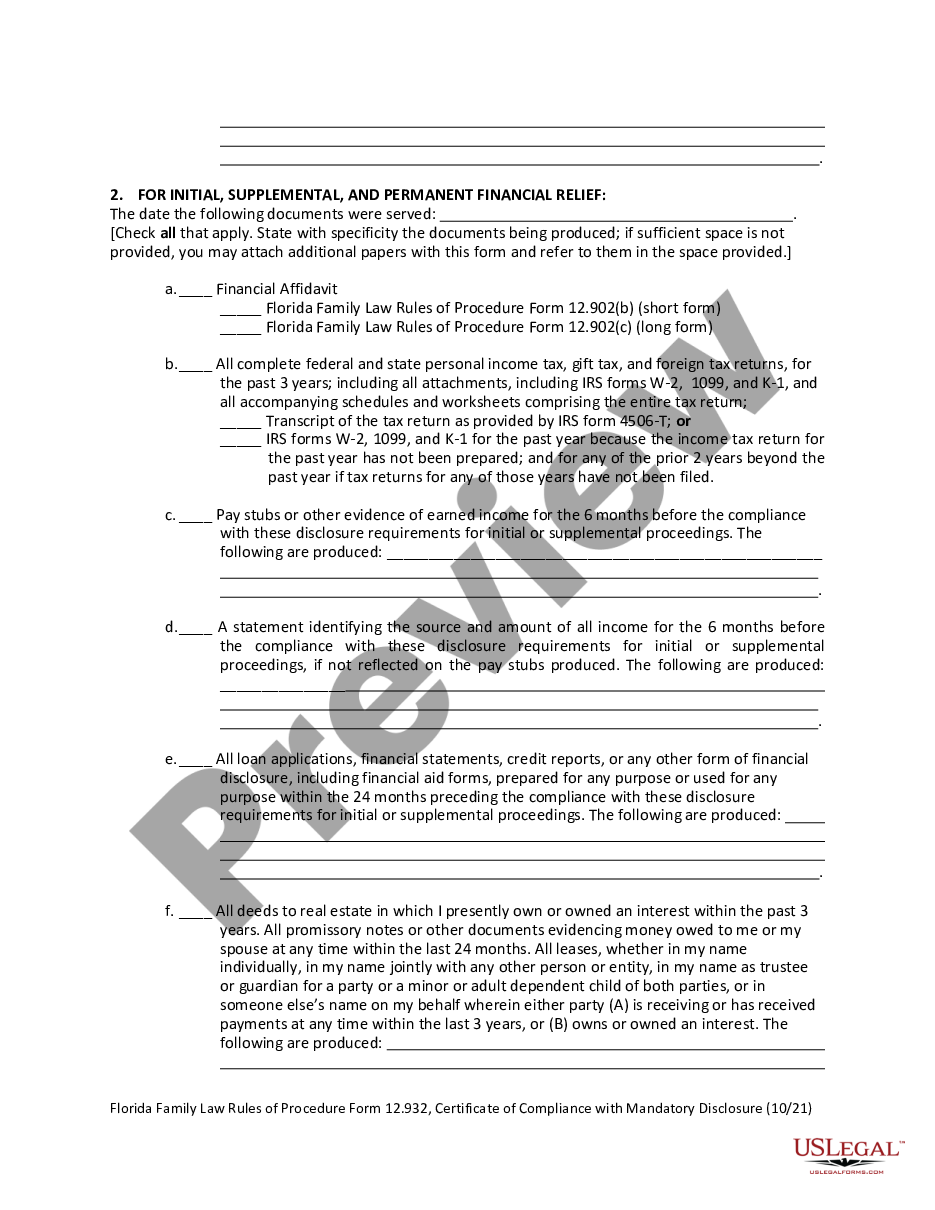 page 4 Certificate of Compliance with Mandatory Disclosure preview