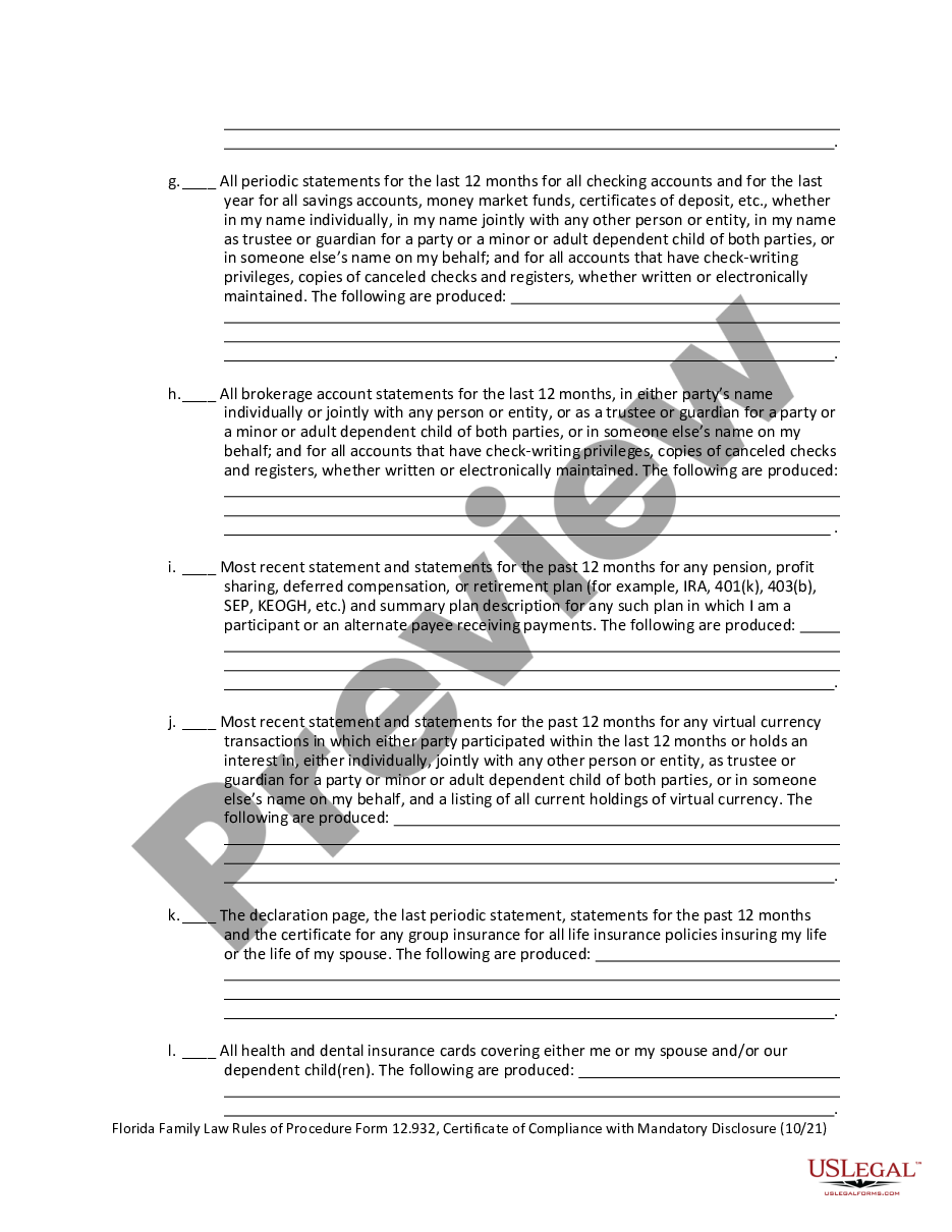 page 5 Certificate of Compliance with Mandatory Disclosure preview