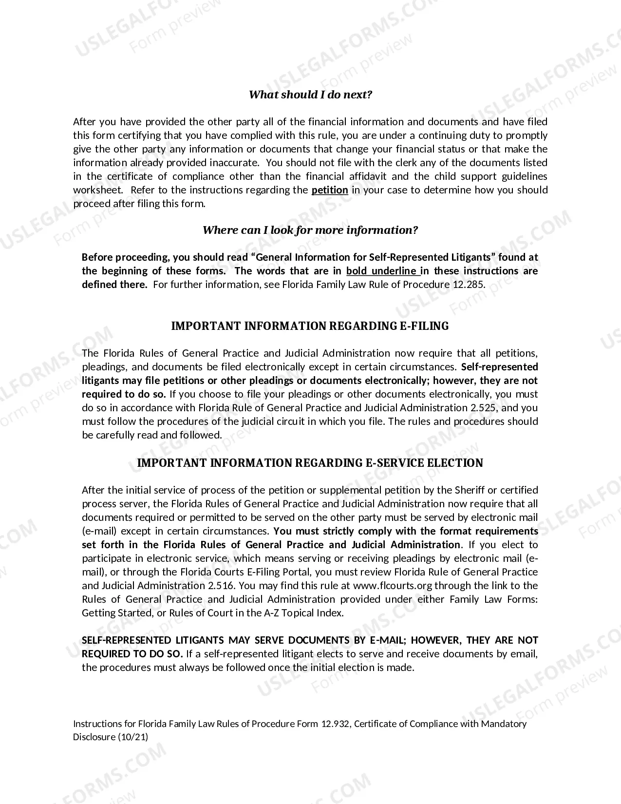 Preview Certificate of Compliance with Mandatory Disclosure