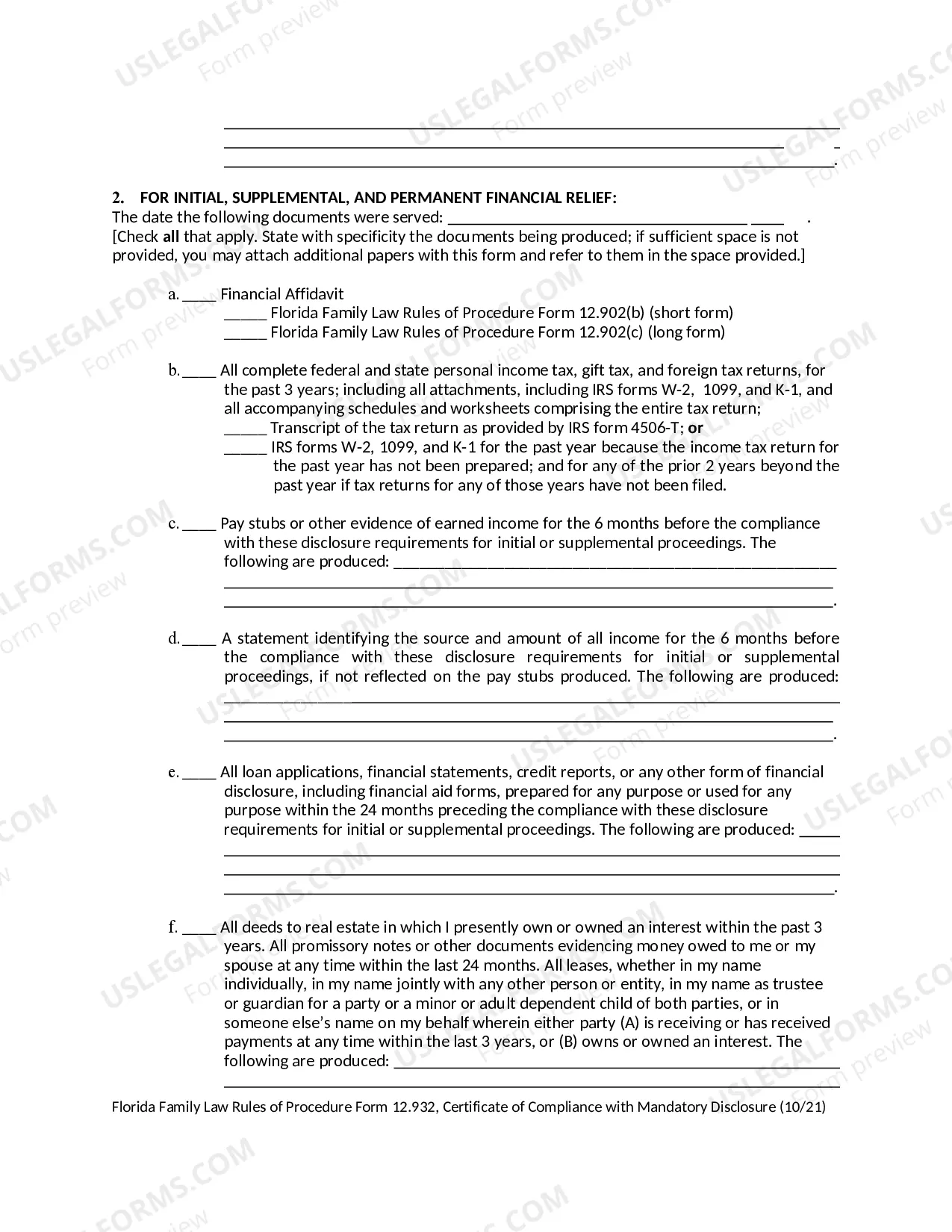 Preview Certificate of Compliance with Mandatory Disclosure