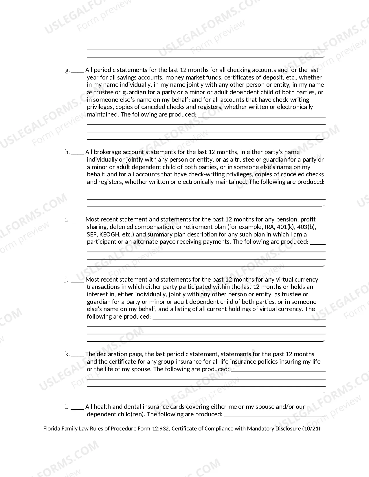 Preview Certificate of Compliance with Mandatory Disclosure
