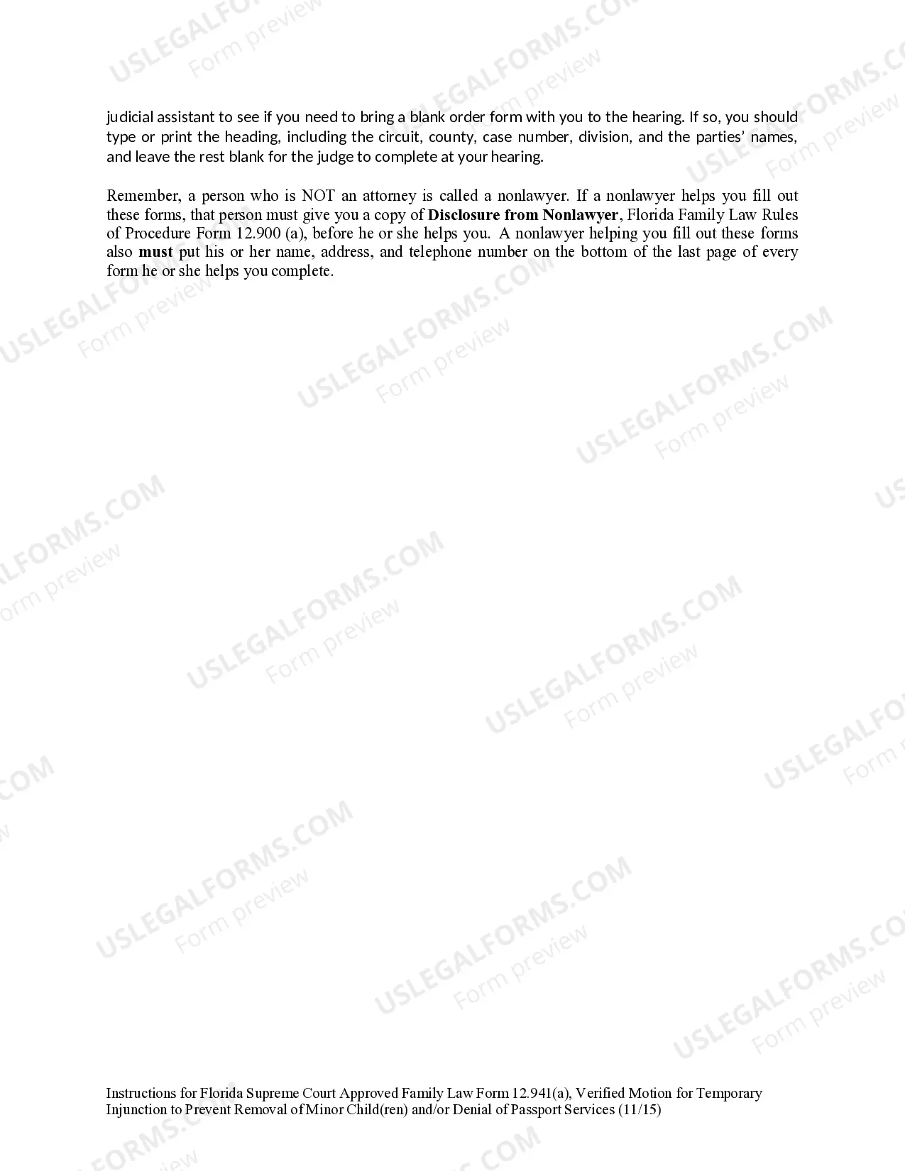 Preview Verified Motion for Temporary Injunction to Prevent Removal of Minor Children and or Denial of Passport Services