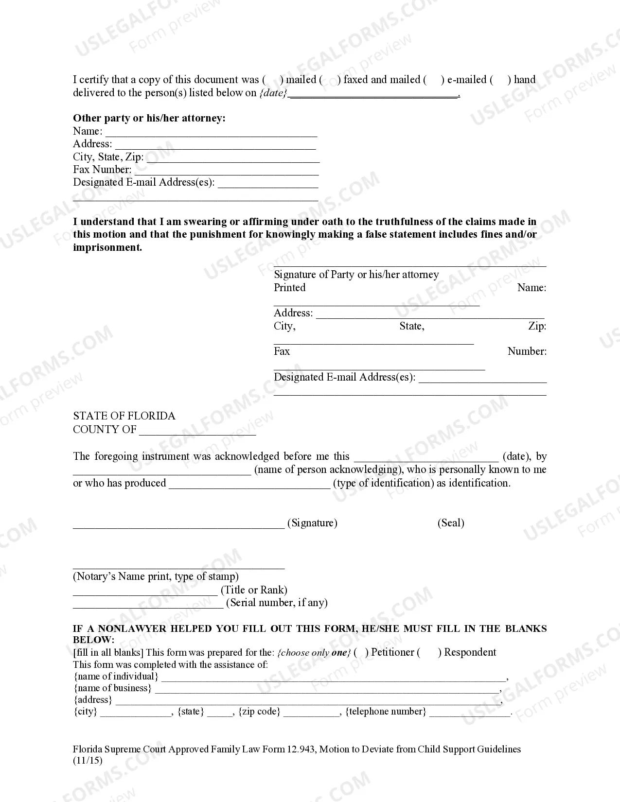 Preview Motion to Deviate from Child Support Guidelines