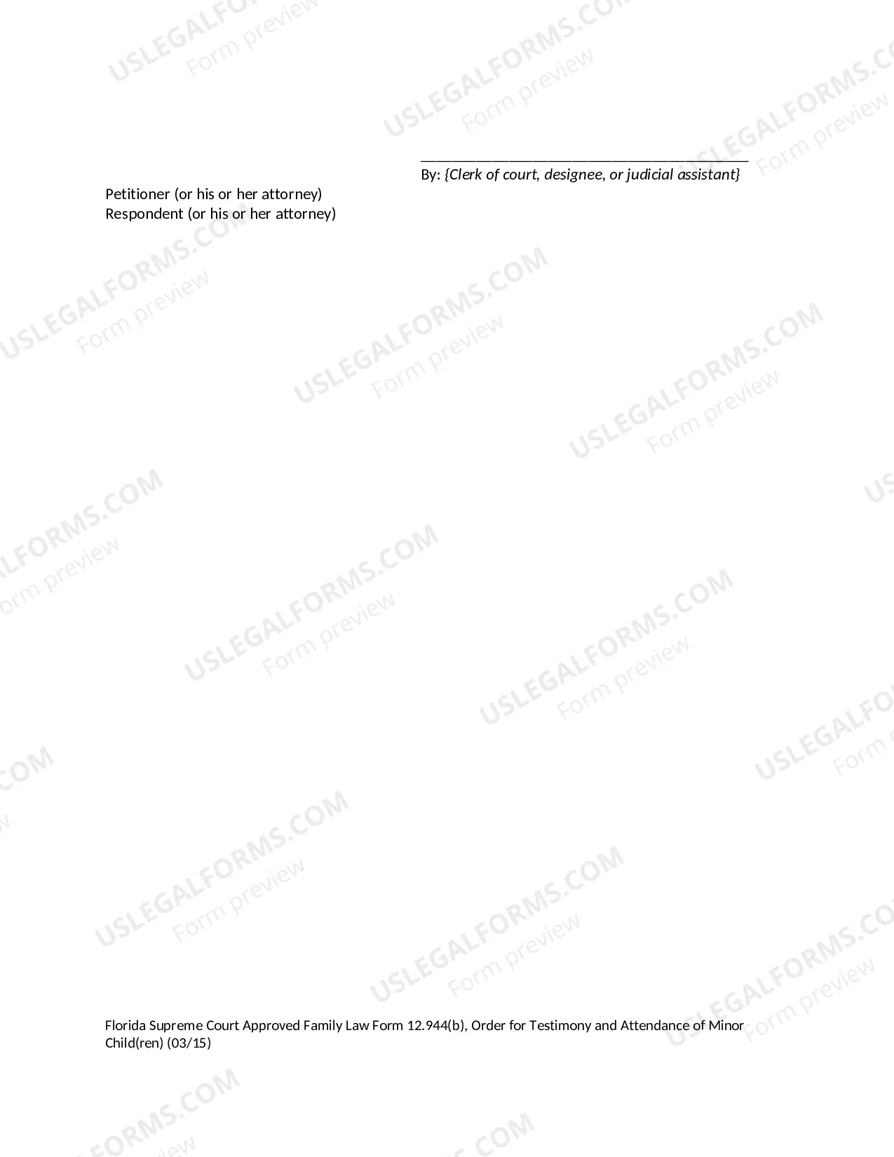 Preview Order Granting Motion for Testimony and Attendance of Minor Children
