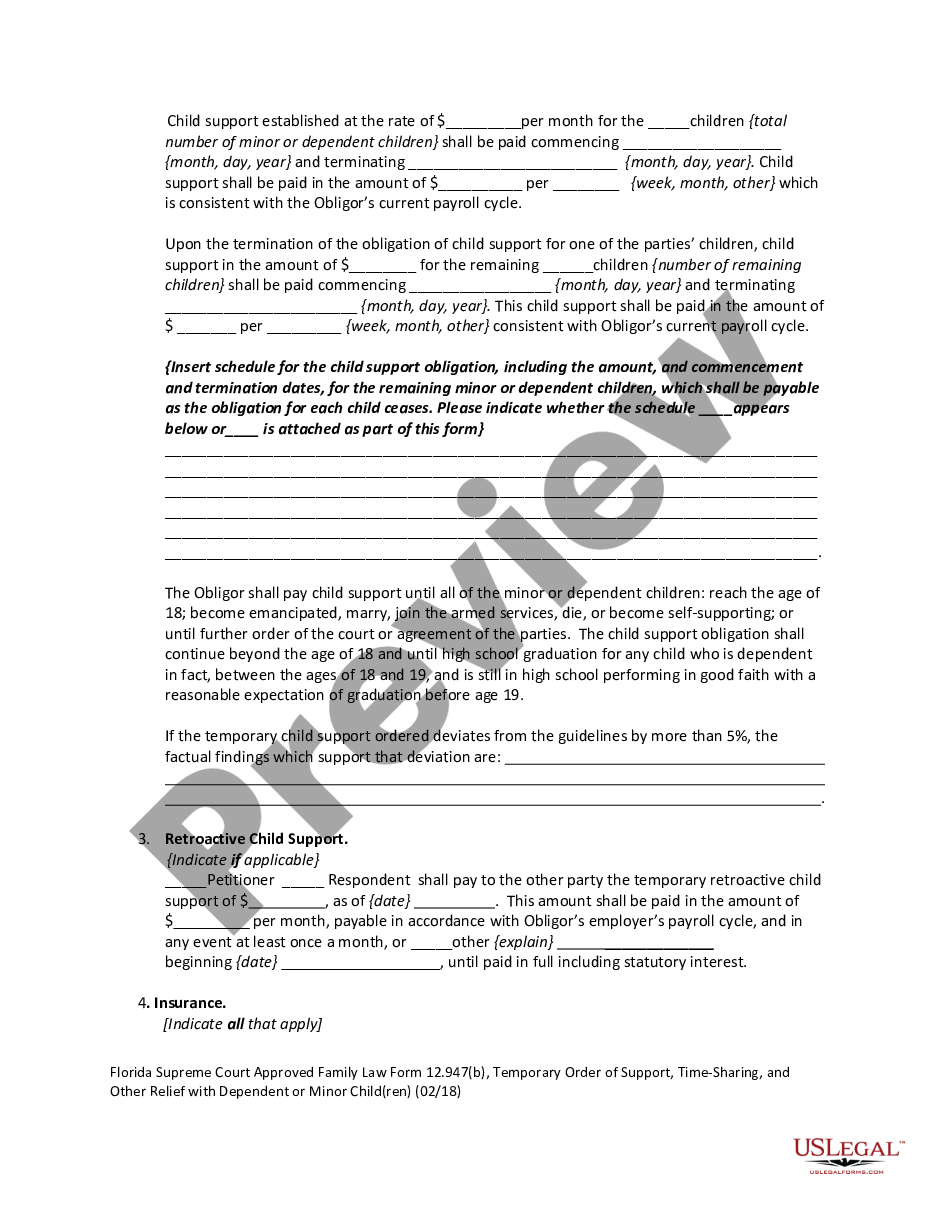 page 8 Temporary Order of Support with Dependent or Minor Children preview