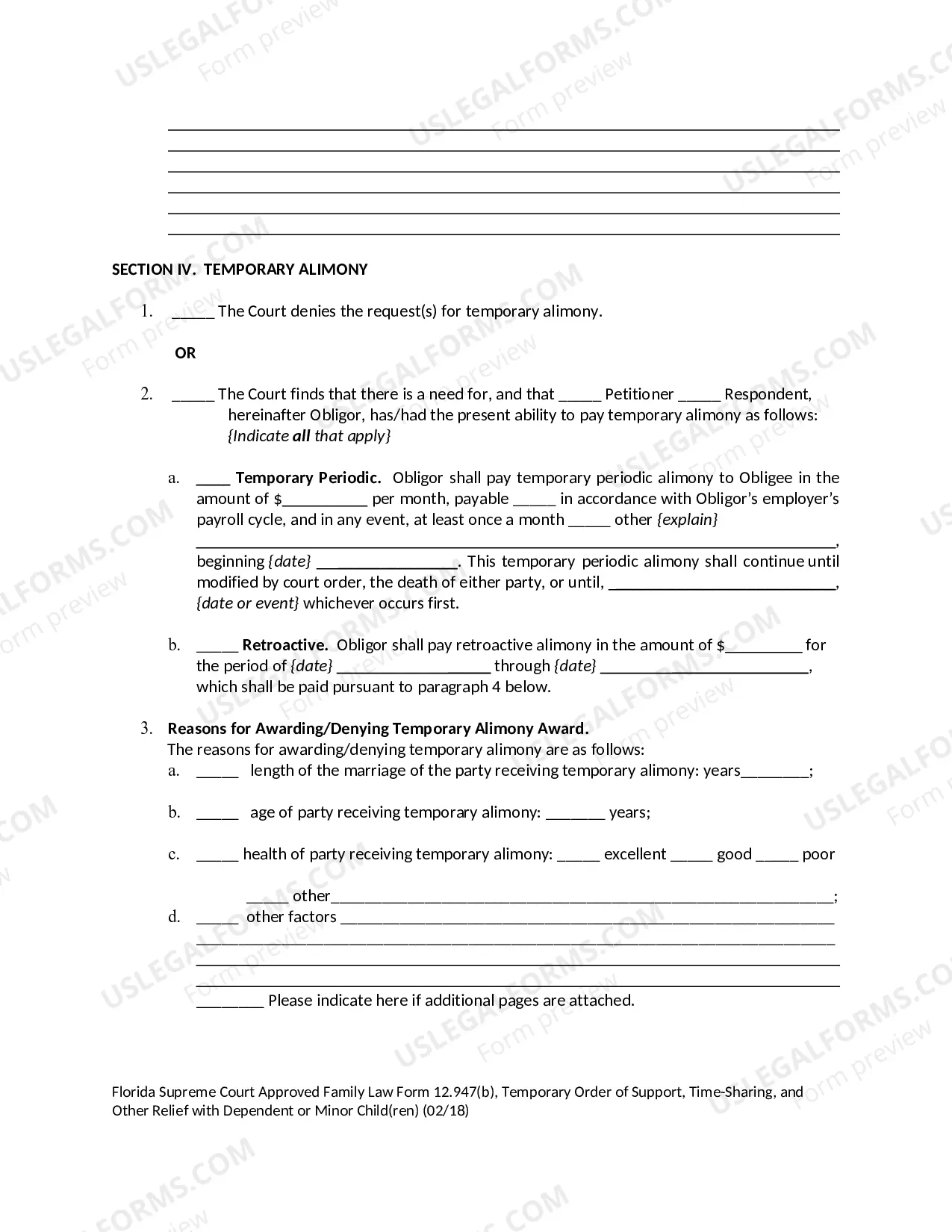 Preview Temporary Order of Support with Dependent or Minor Children