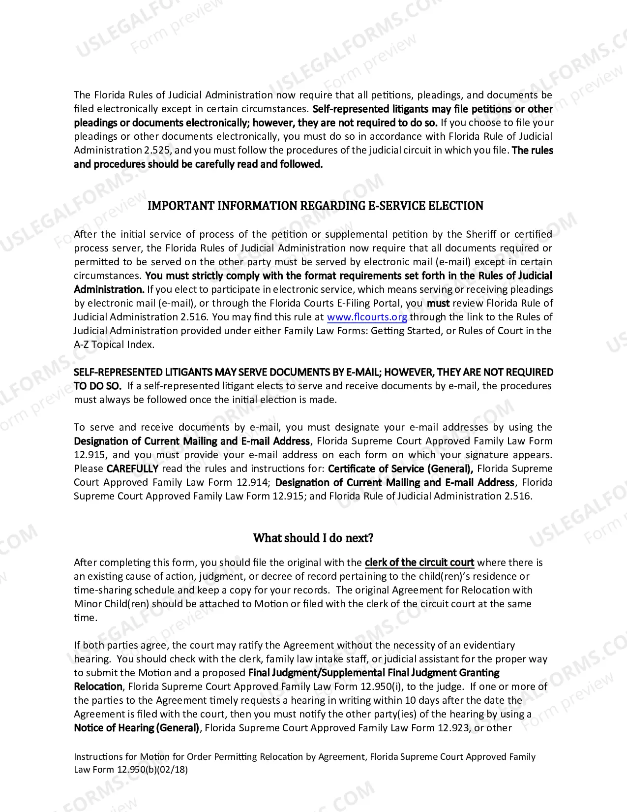 Preview Motion for Order Permitting Relocation by Agreement