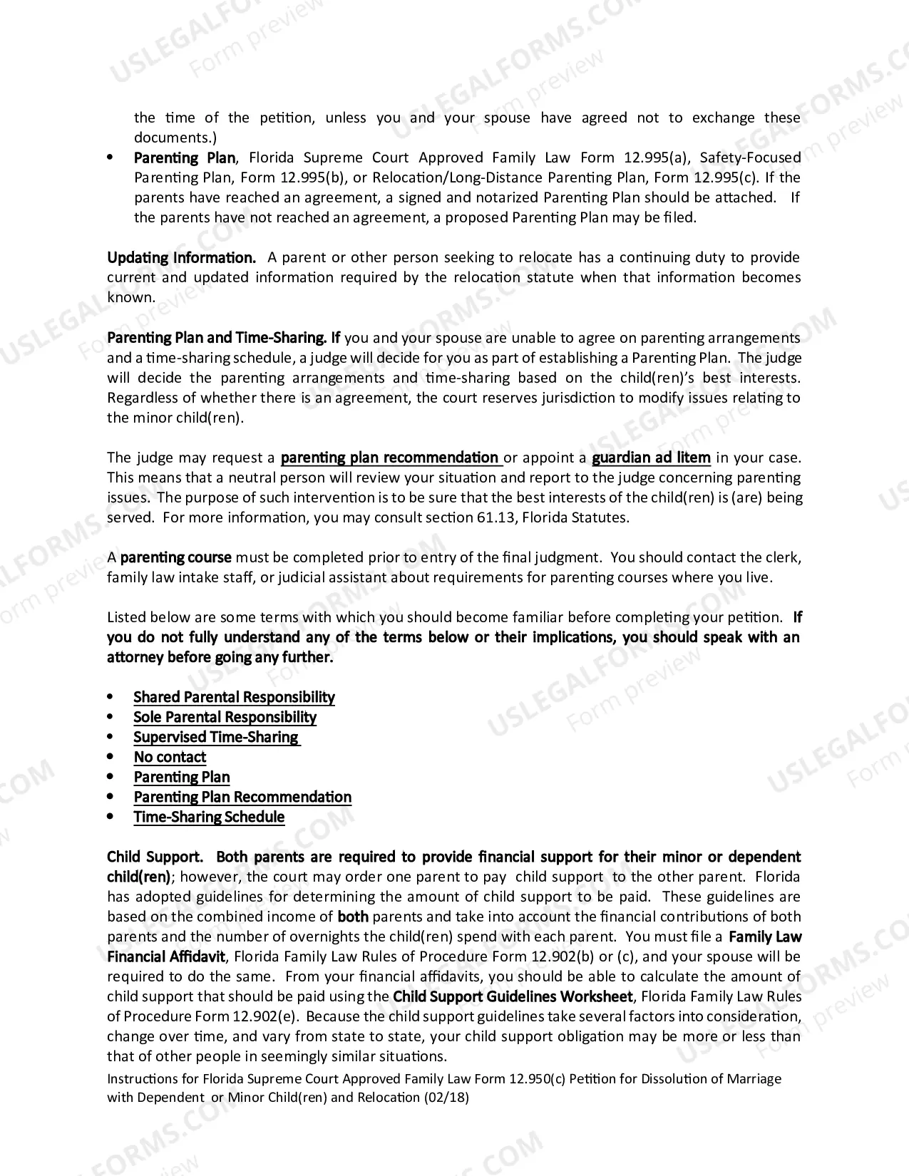 Preview Petition for Dissolution of Marriage with Dependent or Minor Child(ren) and Relocation
