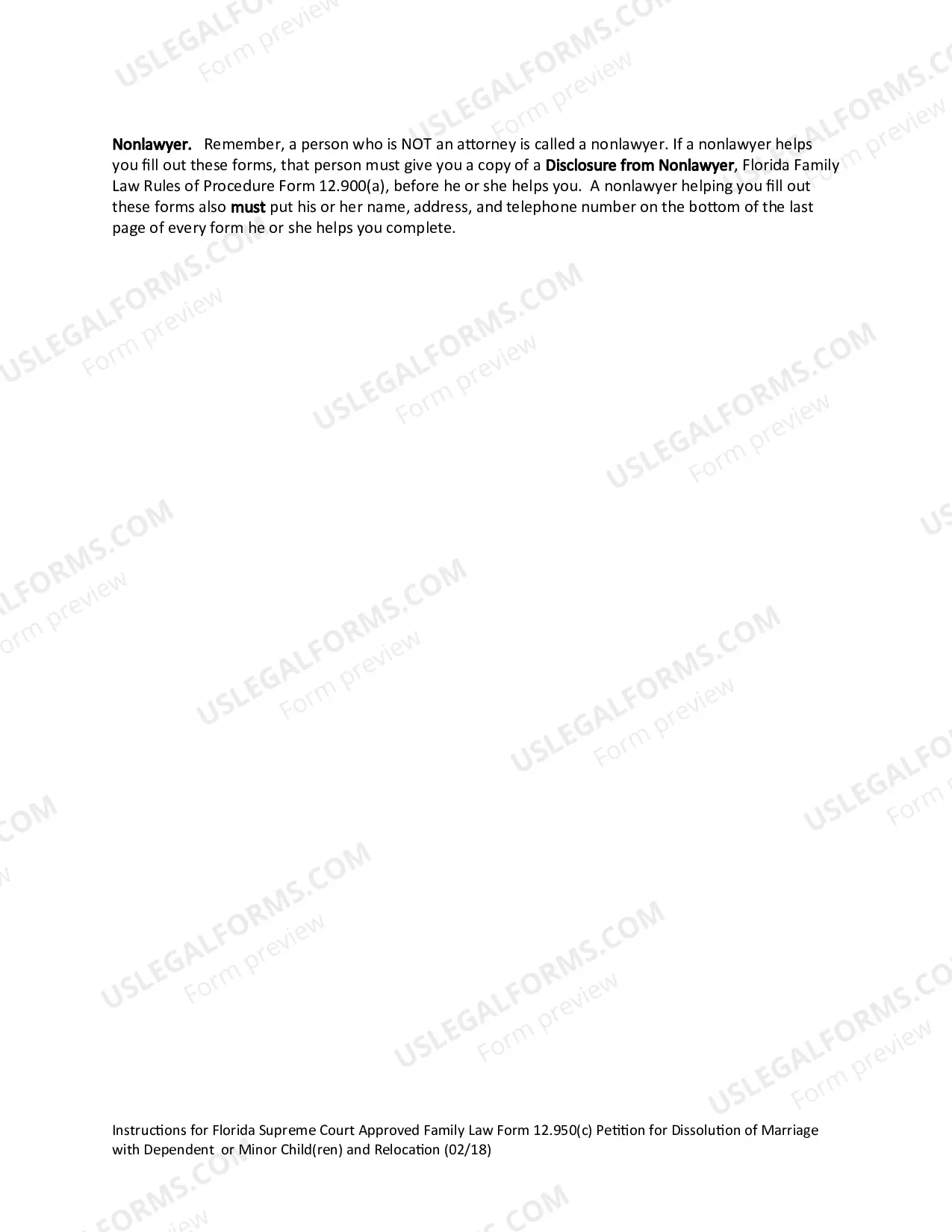 Preview Petition for Dissolution of Marriage with Dependent or Minor Child(ren) and Relocation