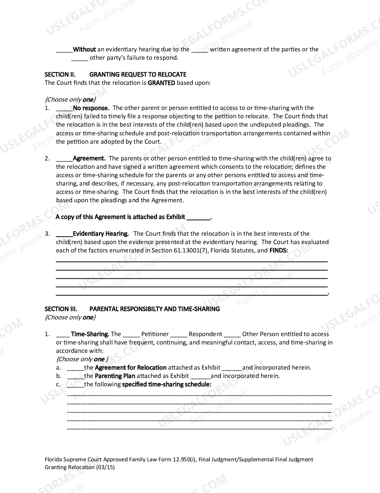 Preview Final Judgment/Supplemental Final Judgment Granting Relocation
