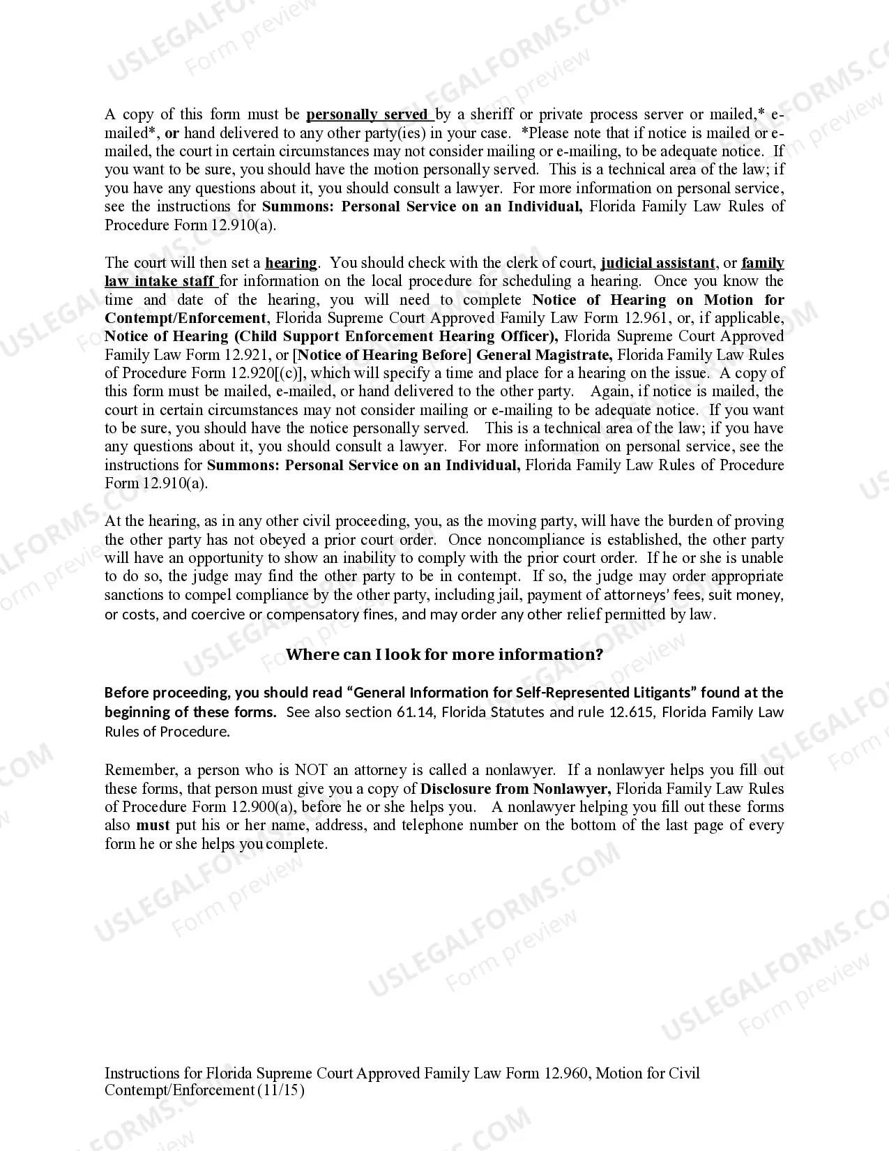 Preview Motion for Civil Contempt - Enforcement