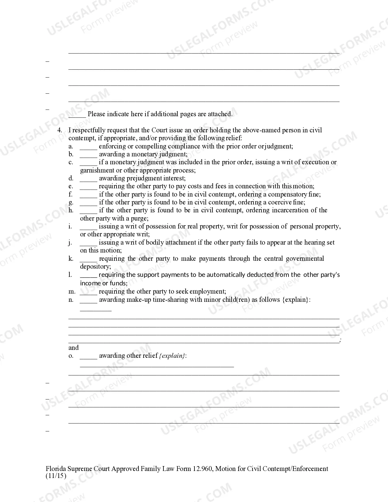 Preview Motion for Civil Contempt - Enforcement