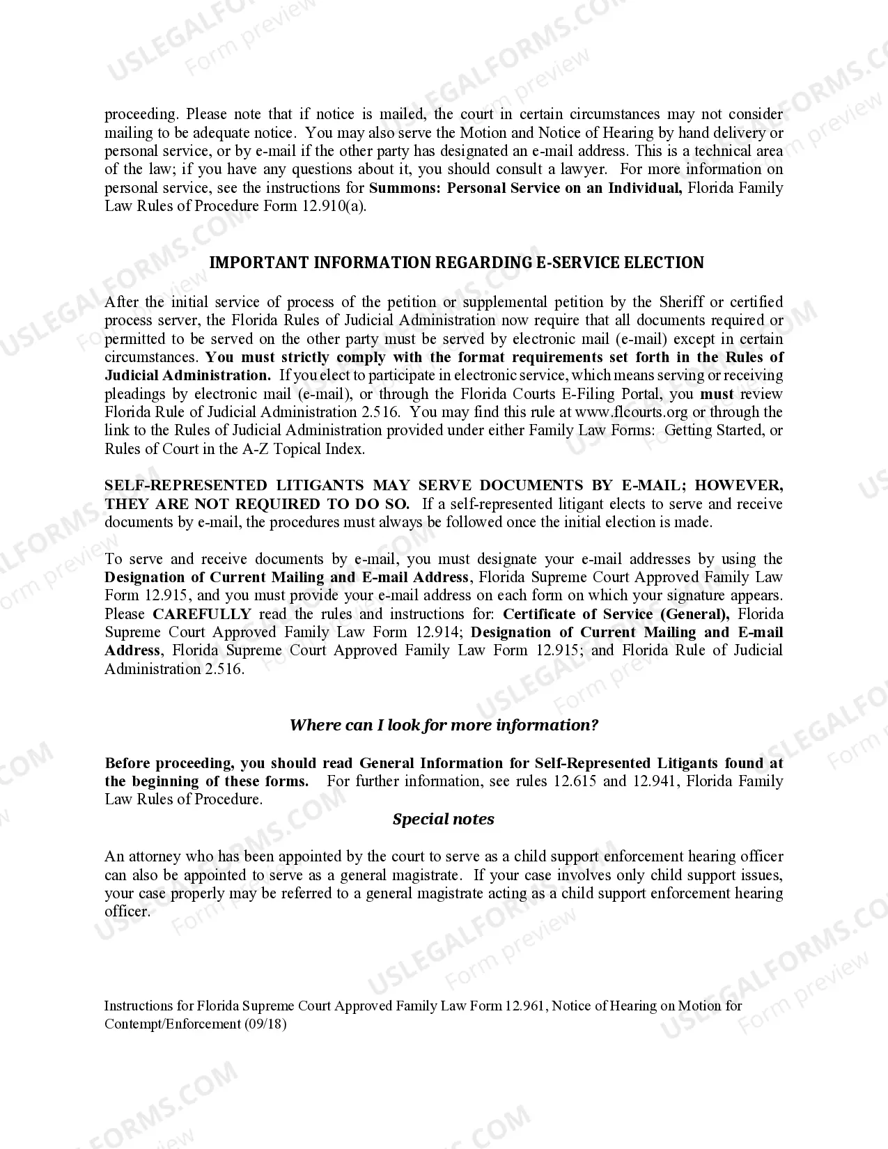 Preview Notice of Hearing on Motion for Contempt - Enforcement
