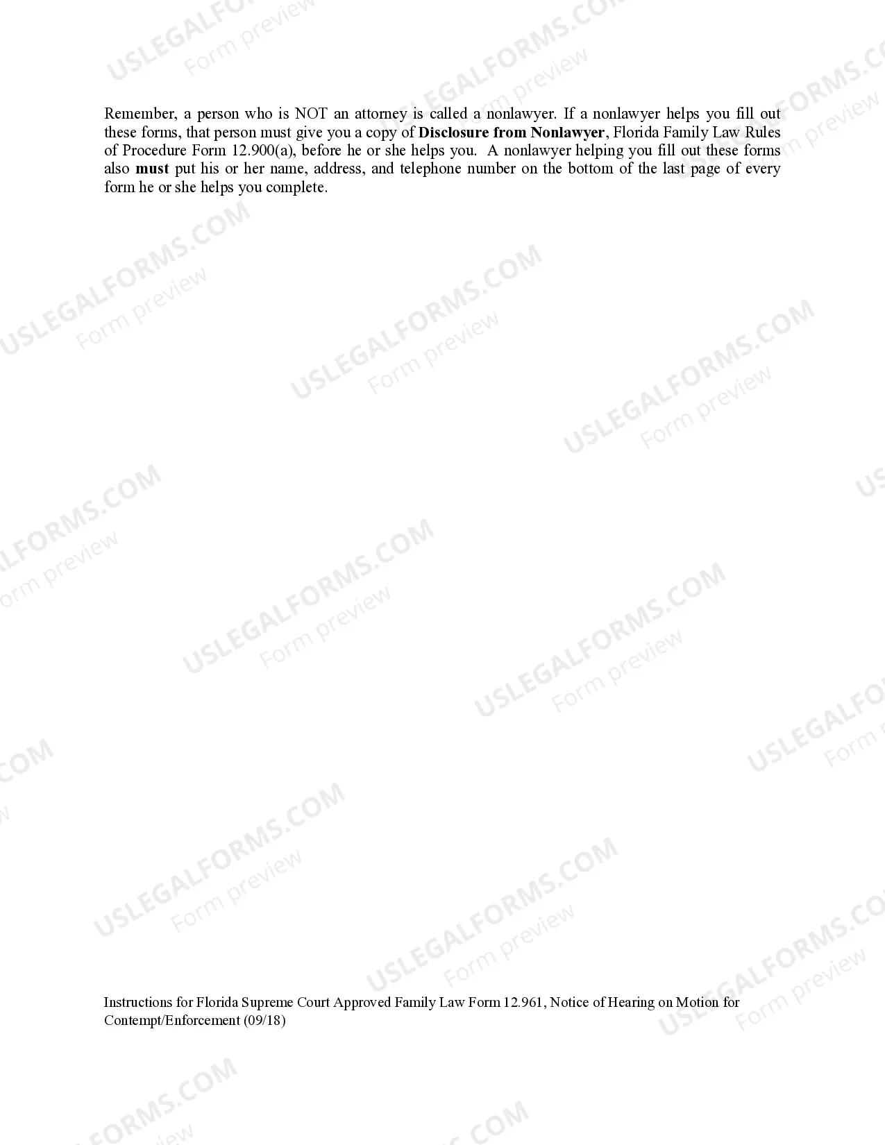 Preview Notice of Hearing on Motion for Contempt - Enforcement