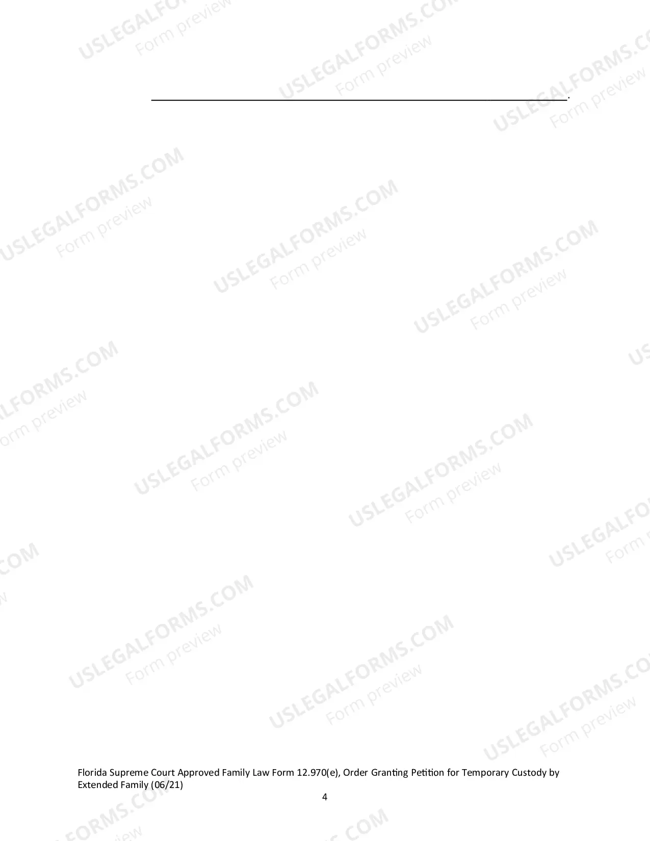 Preview Order Granting Petition for Temporary Custody by Extended Family