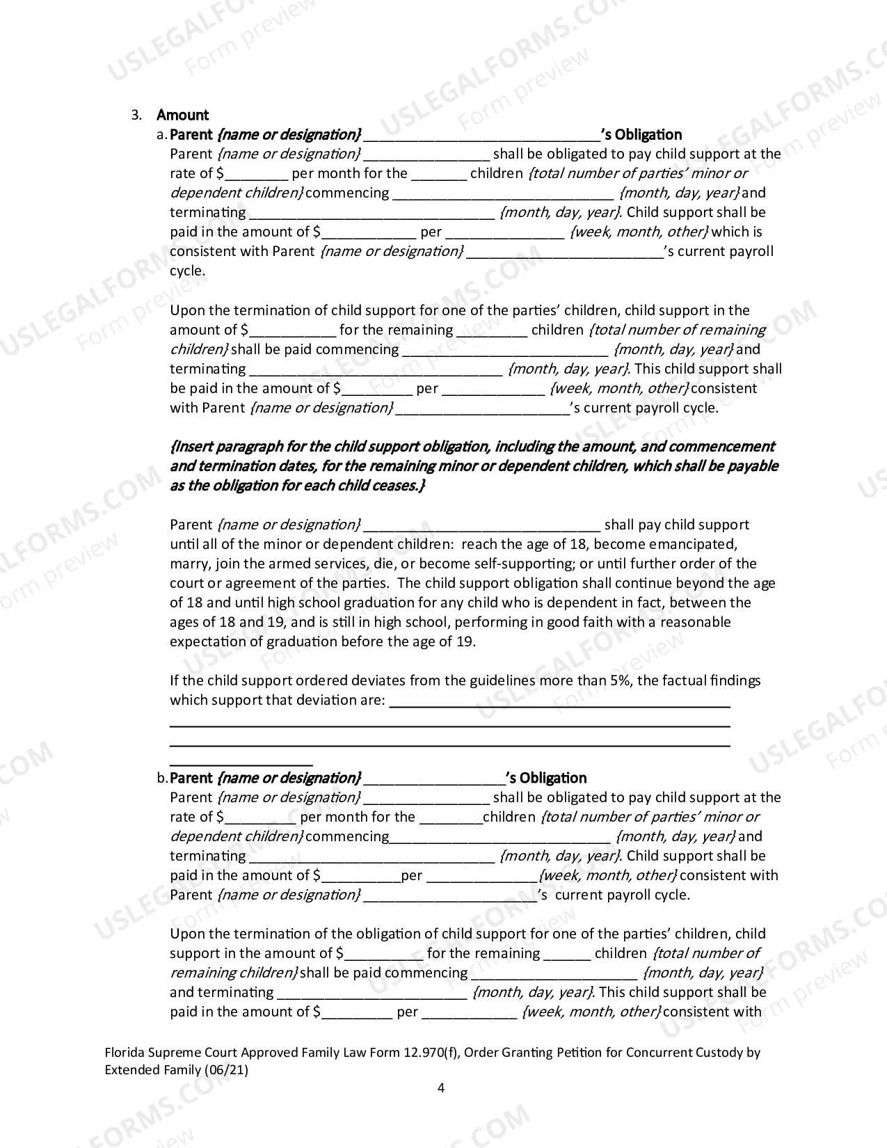 Preview Order Granting Petition for Concurrent Custody by Extended Family