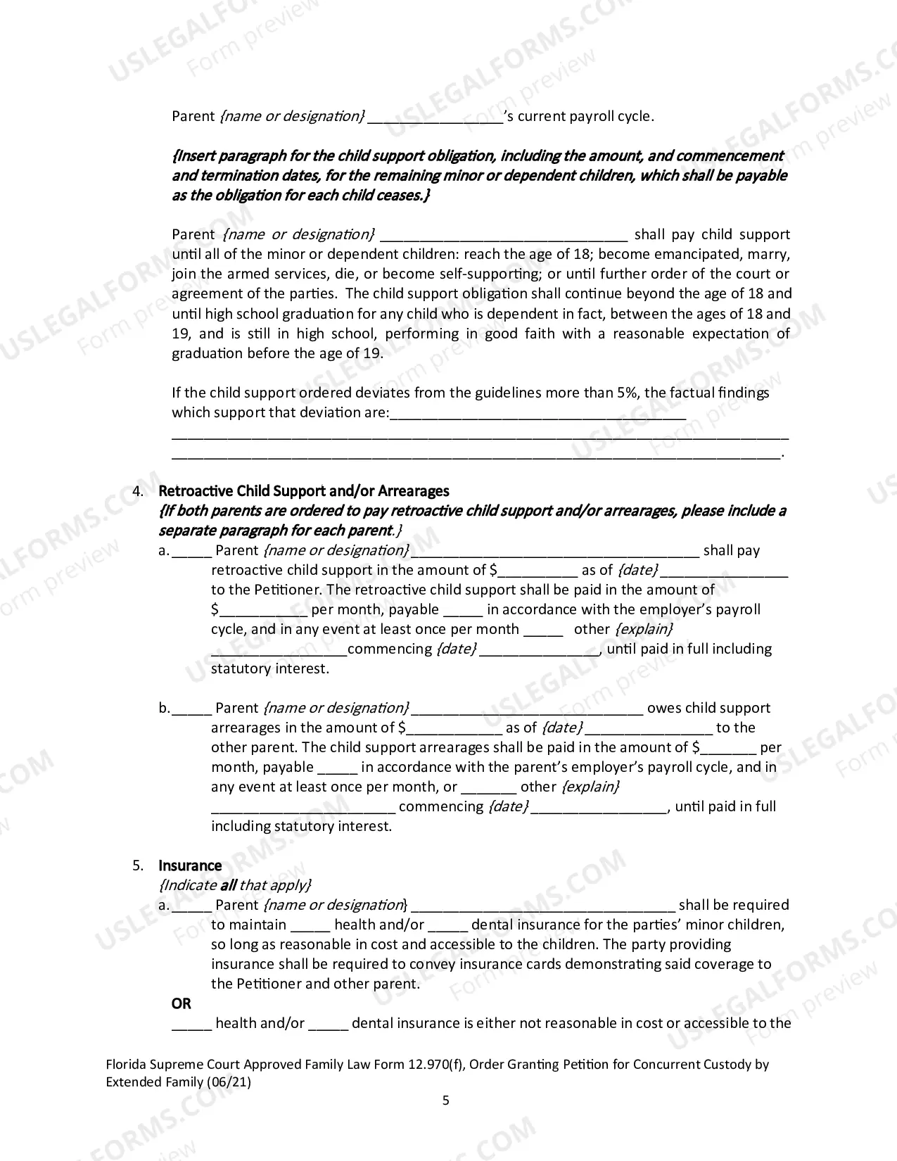Preview Order Granting Petition for Concurrent Custody by Extended Family