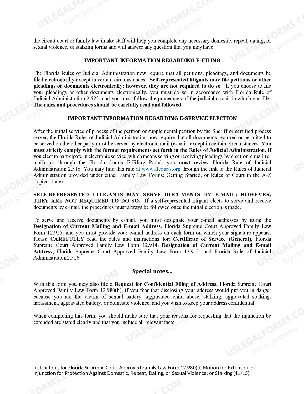 Preview Motion for Extension of Injunction for Protection Against Domestic Violence, Repeat Violence, Dating Violence or Sexual Violence