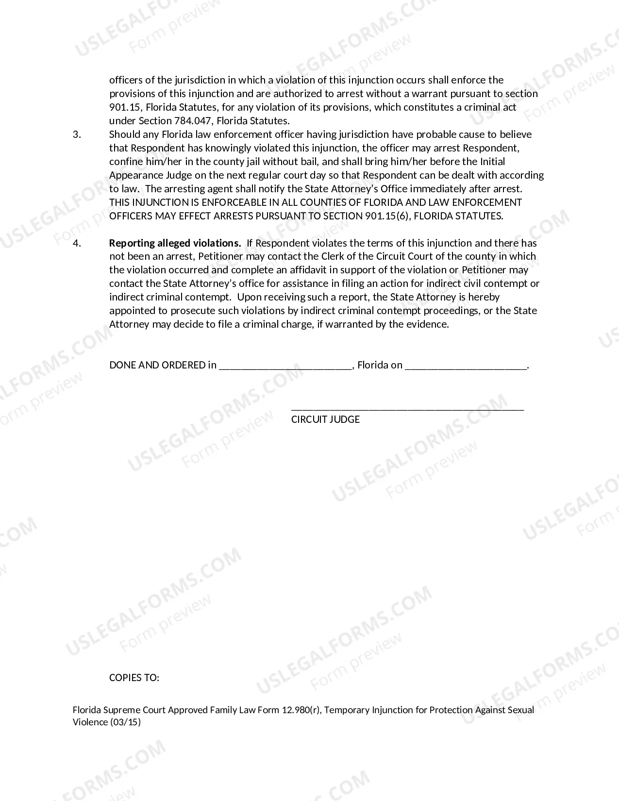 Preview Temporary Injunction for Protection Against Sexual Violence