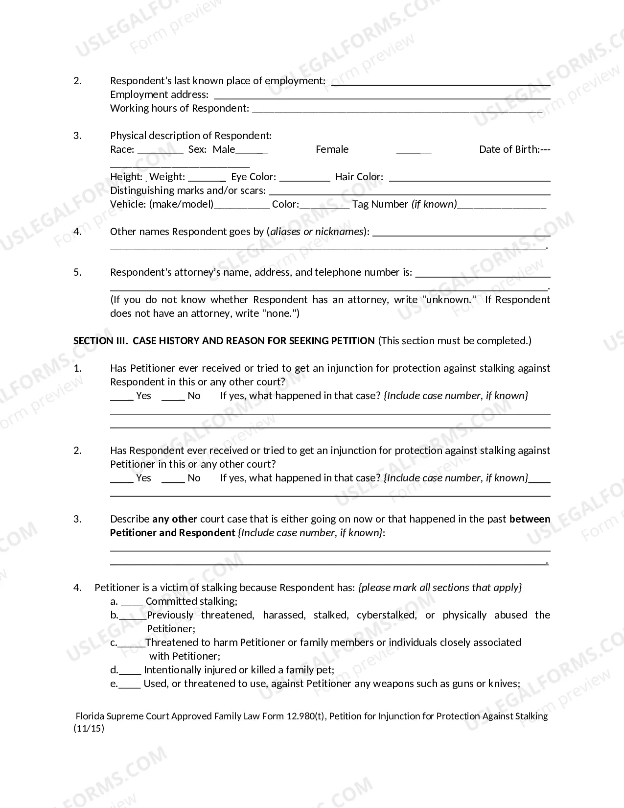 Preview Petition by Affidavit for Order to Show Cause for Violation of Final Judgment of Injunction for Protection Against Domestic, Repeat, Dating, or Sexual Violence