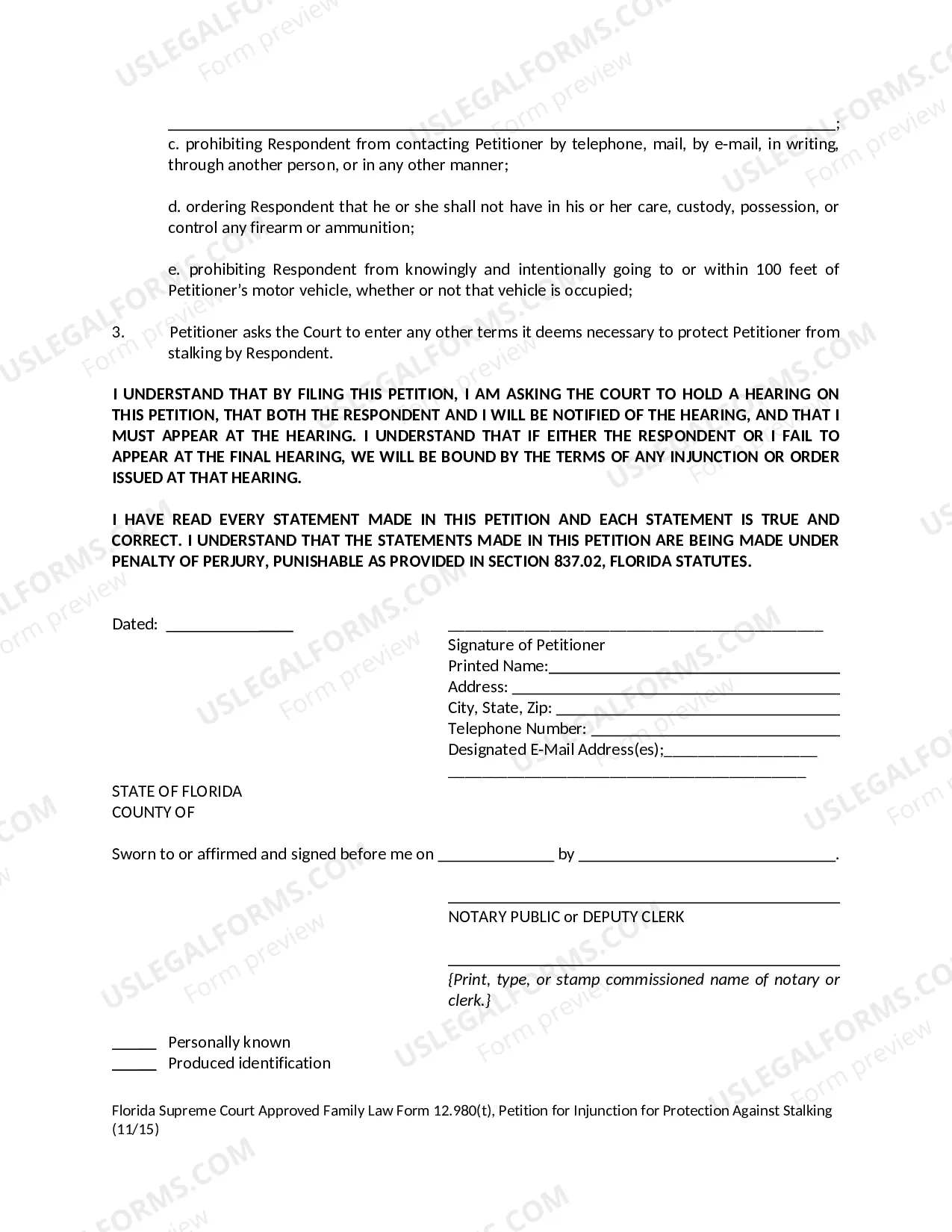 Preview Petition by Affidavit for Order to Show Cause for Violation of Final Judgment of Injunction for Protection Against Domestic, Repeat, Dating, or Sexual Violence