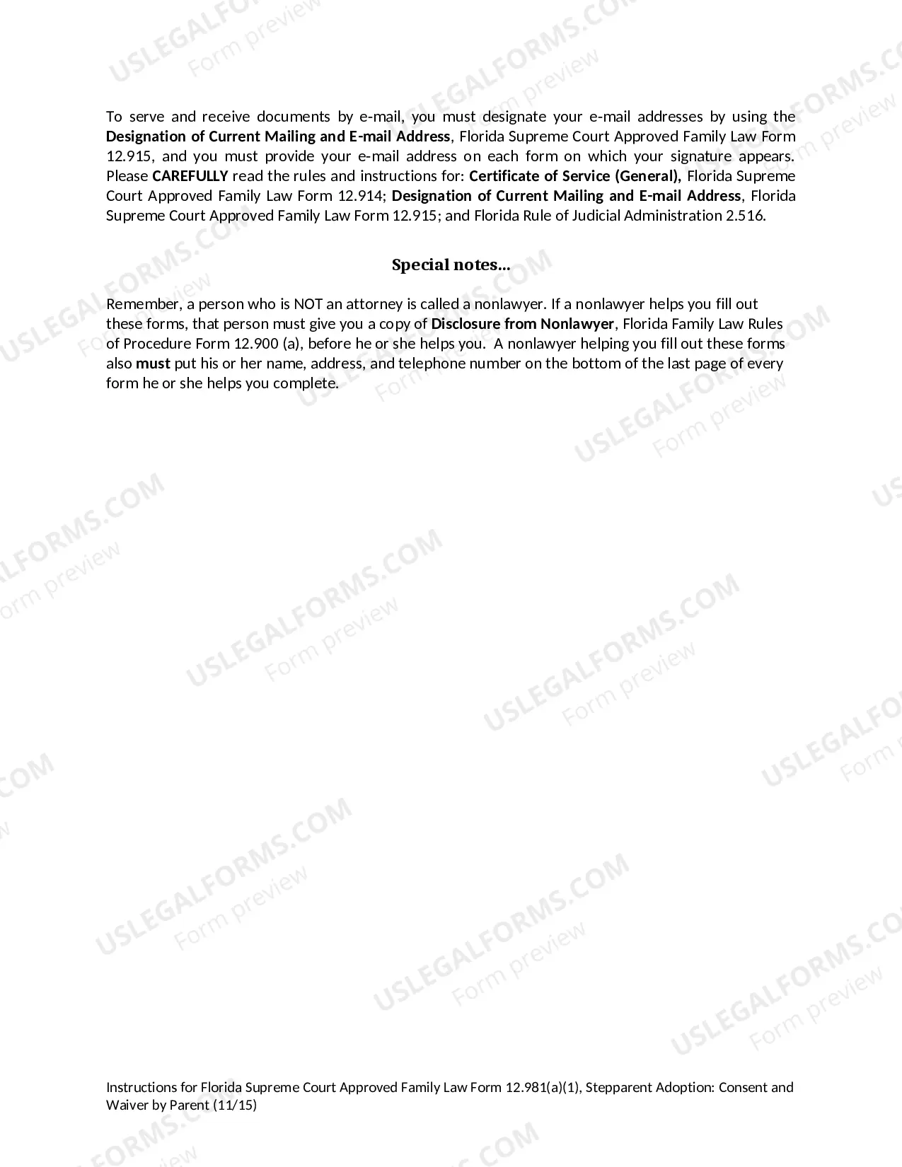 Preview Stepparent Adoption - Consent and Waiver by Parent