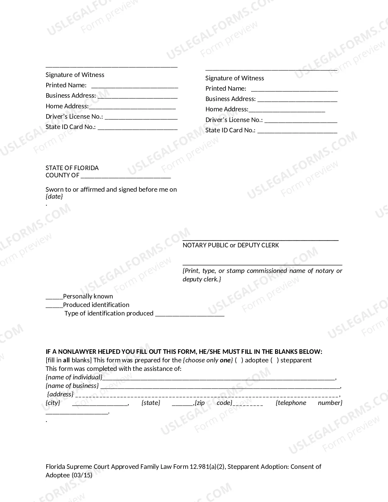 Preview Stepparent Adoption - Consent of Adoptee