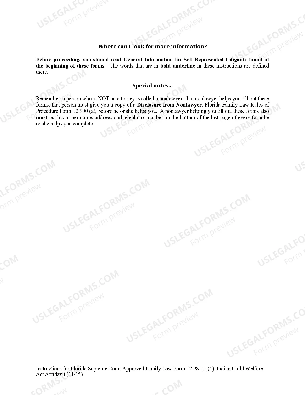 Preview Indian Child Welfare Affidavit Act