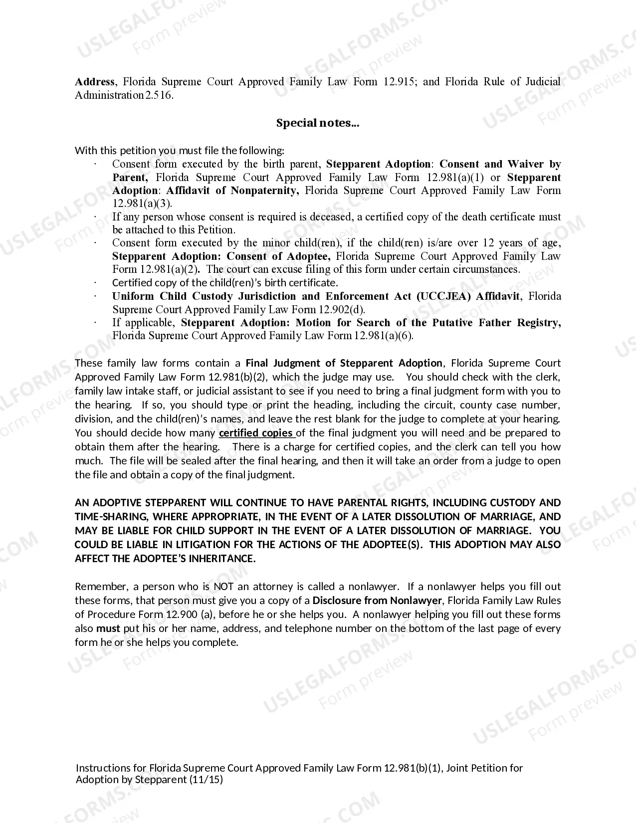 Preview Joint Petition for Adoption by Stepparent