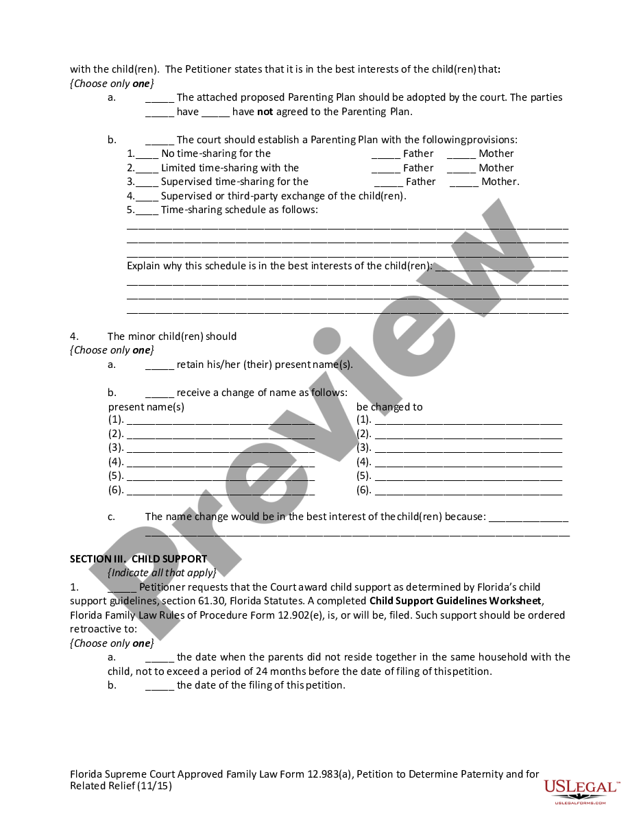 page 6 Petition to Determine Paternity and for Related Relief preview