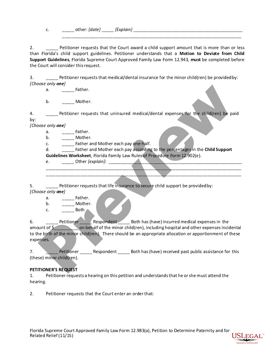 page 7 Petition to Determine Paternity and for Related Relief preview