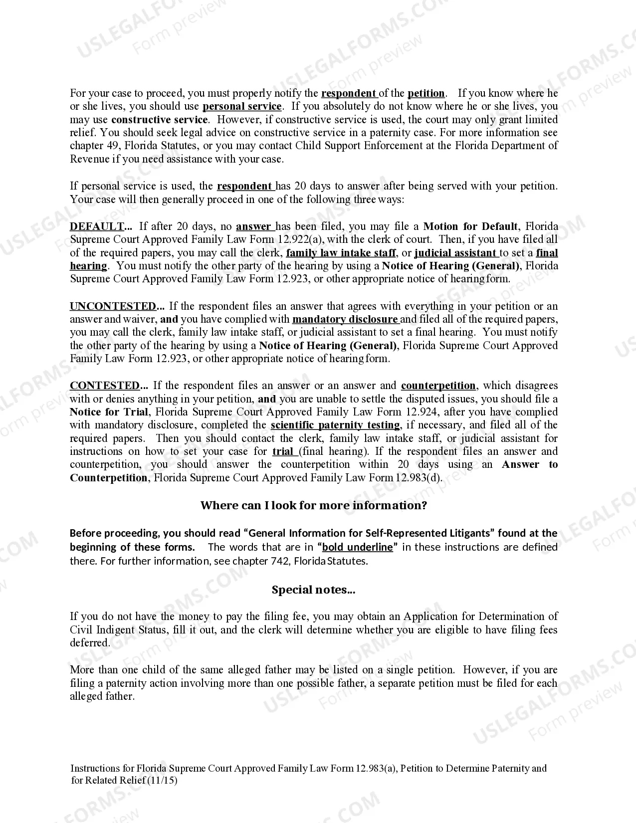 Preview Petition to Determine Paternity and for Related Relief