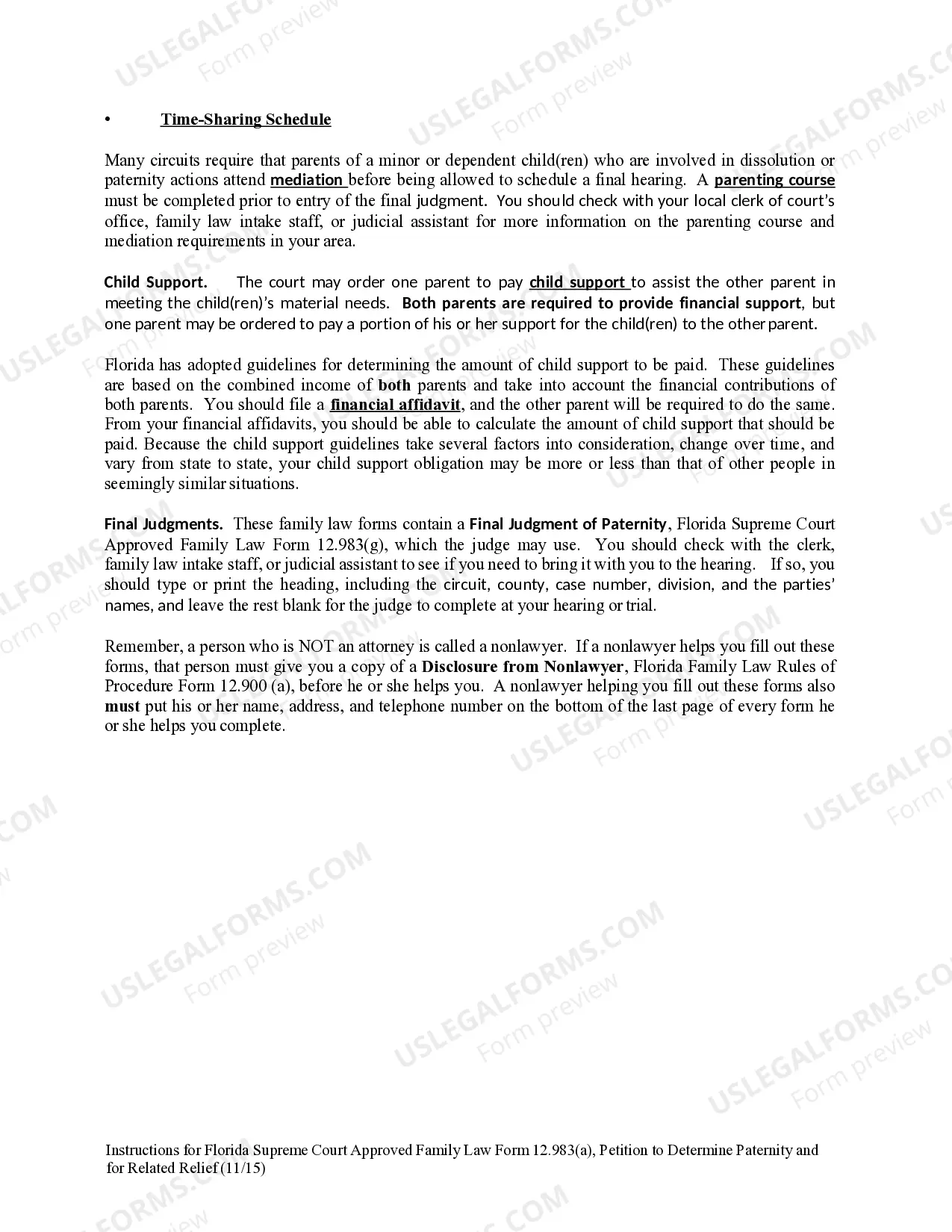 Preview Petition to Determine Paternity and for Related Relief