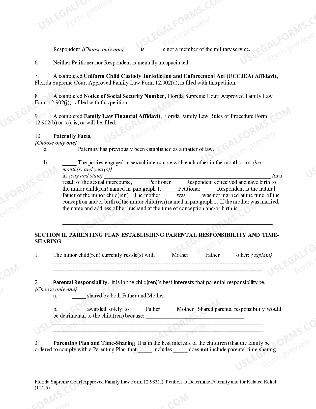 Preview Petition to Determine Paternity and for Related Relief