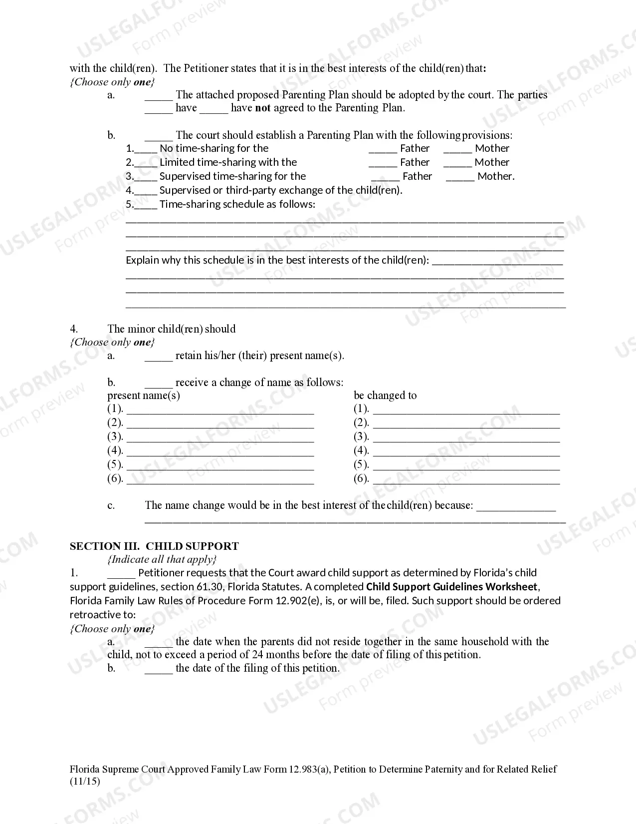 Preview Petition to Determine Paternity and for Related Relief