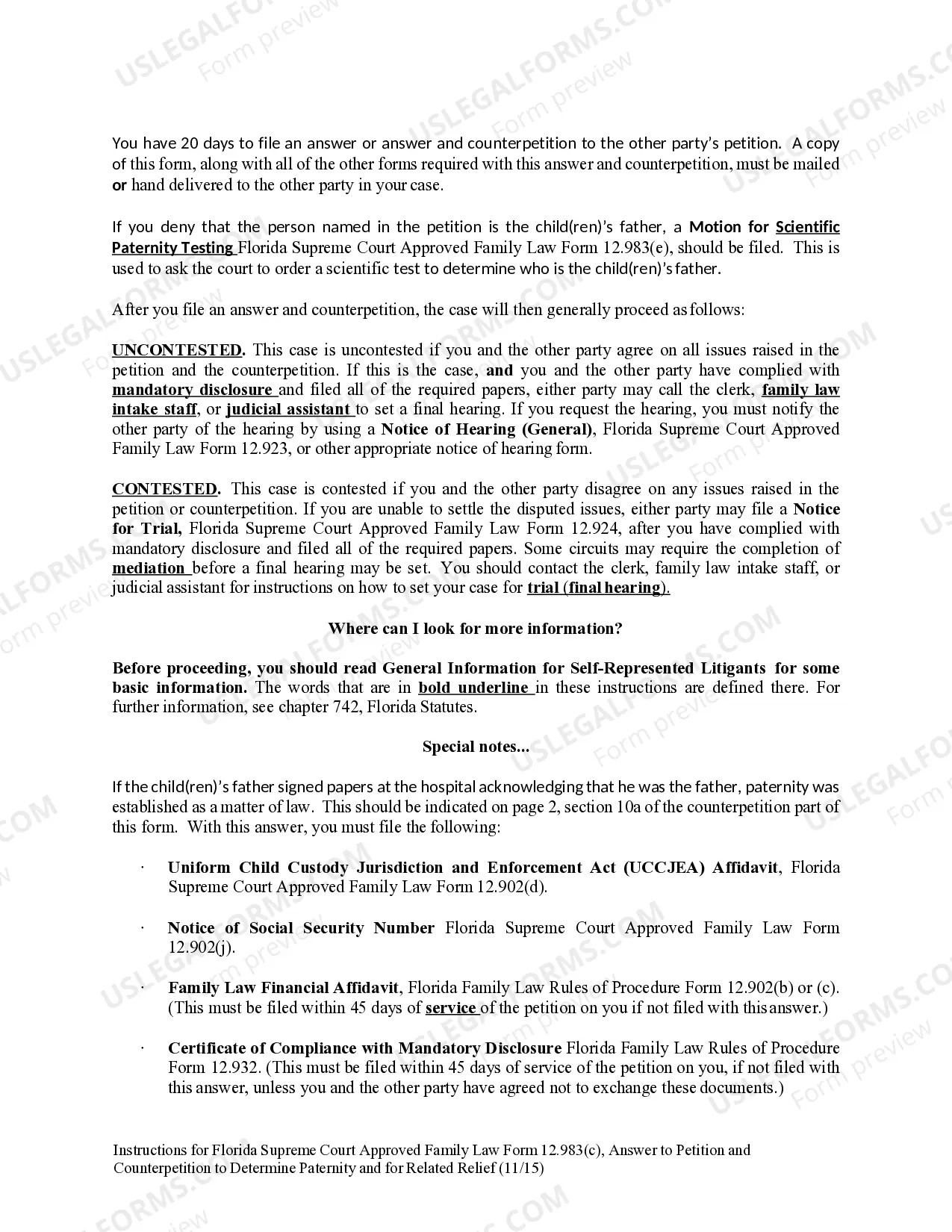 Preview Answer to Petition and Counterpetition to Determine Paternity and for Related Relief